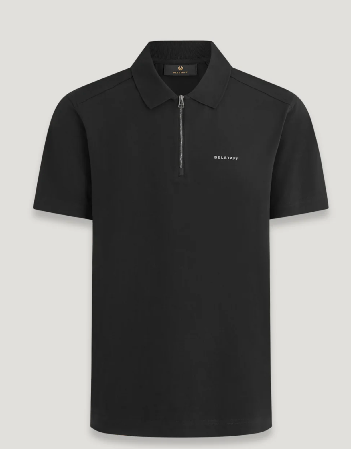 Black Belstaff "Alloy" Zip Polo Shirt
