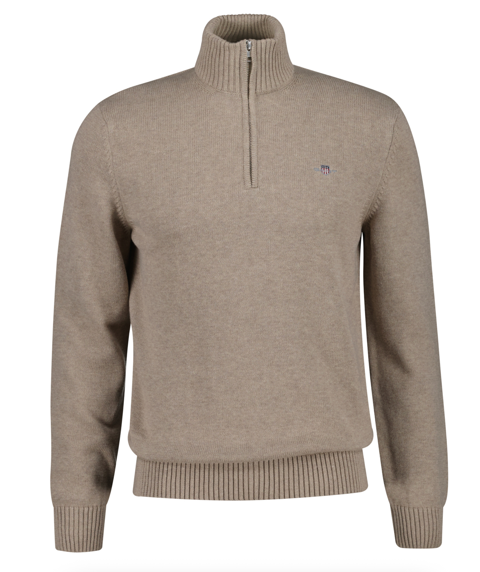 Dark Sand Gant  Casual Half Zip Knit