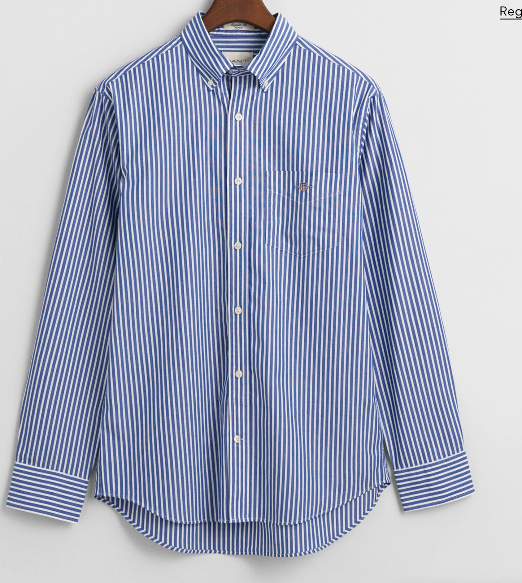 College Blue Gant Striped Poplin Shirt