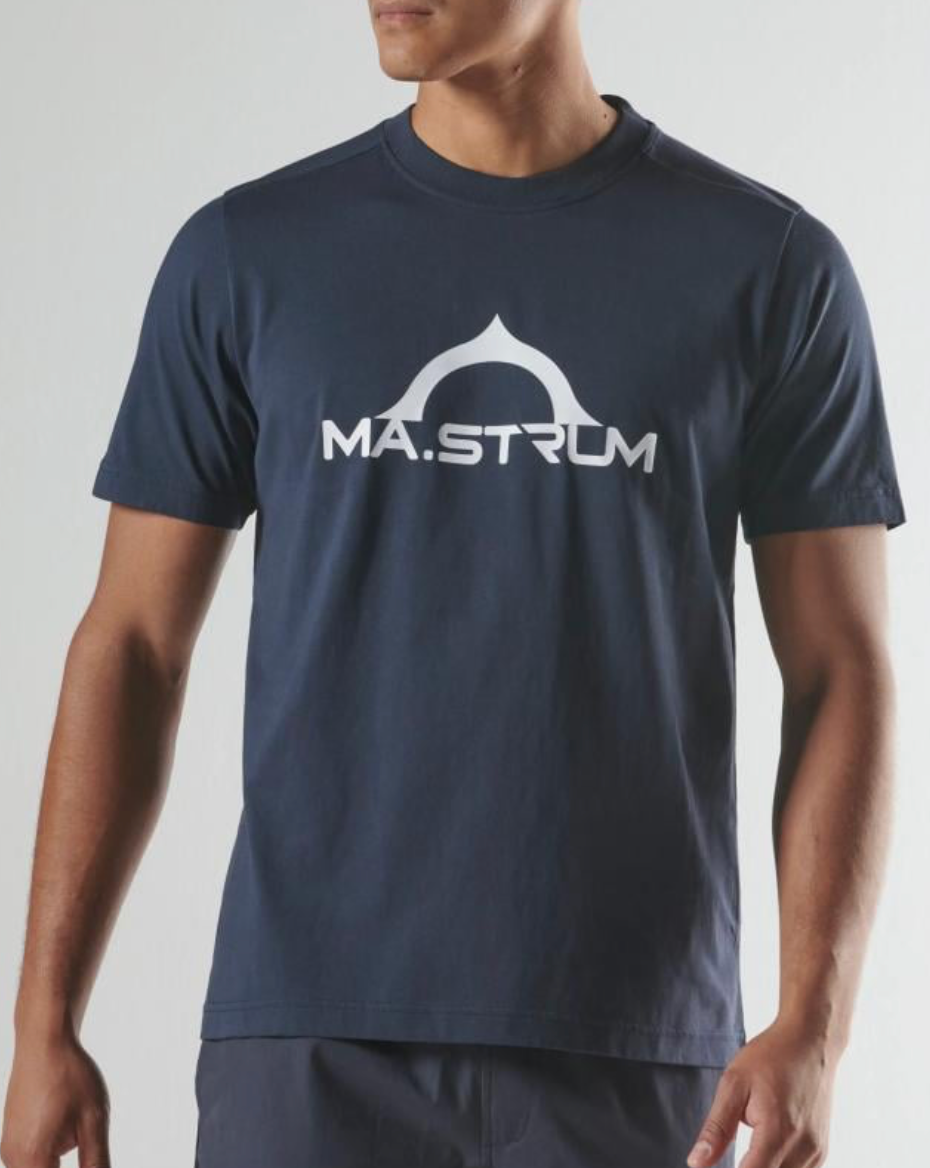 Navy MA. Strum"BORA" Chest Print T-Shirt