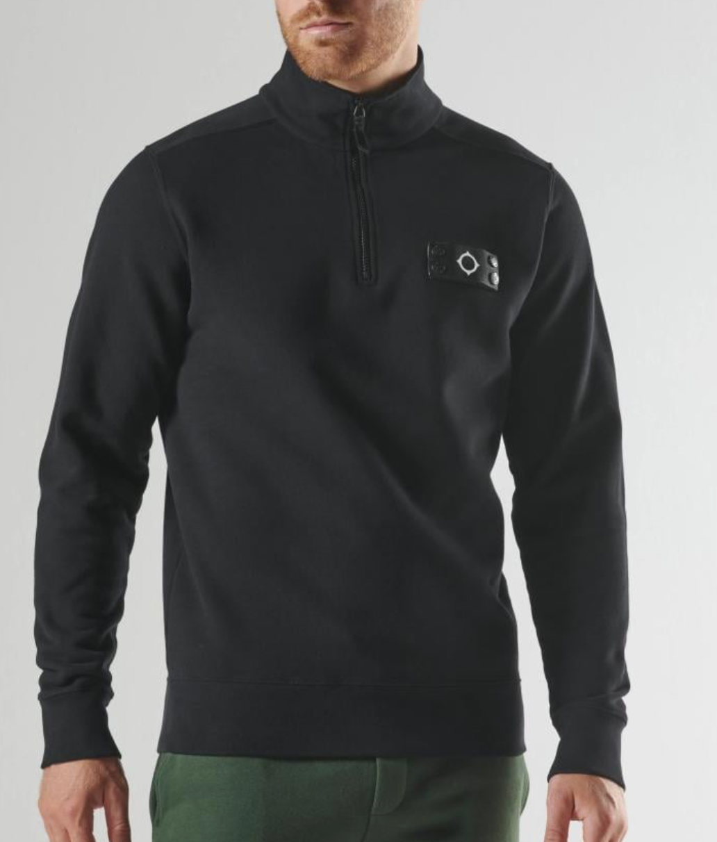 Jet Black MA.Strum "Neo" Quarter Zip Sweatshirt