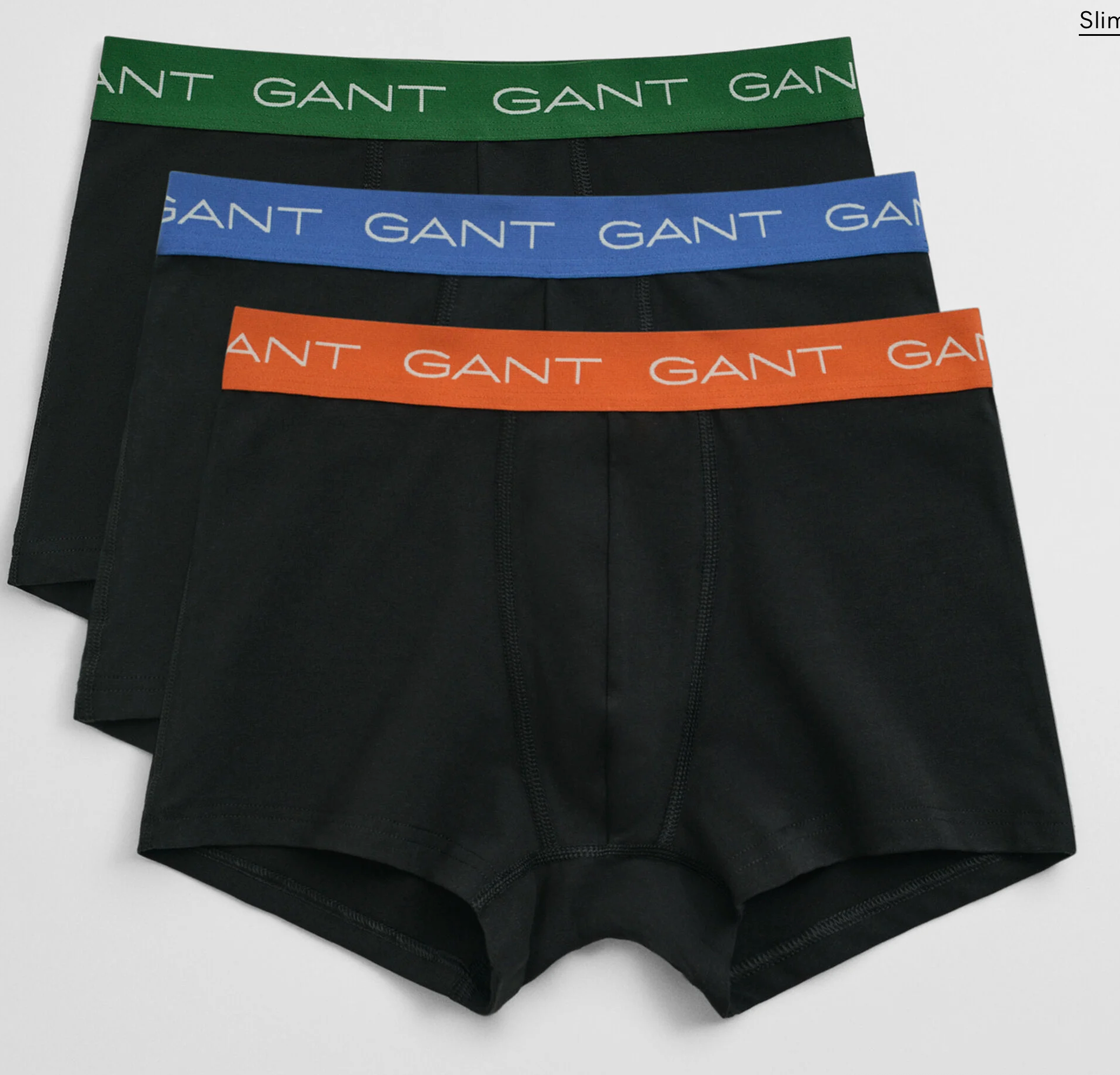 Black Gant Underwear 3-Pack Trunk