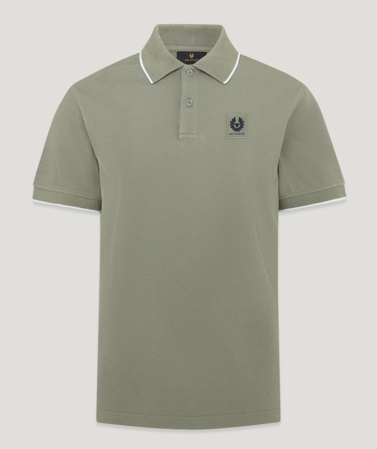 Sage Green Belstaff tipped Polo Shirt