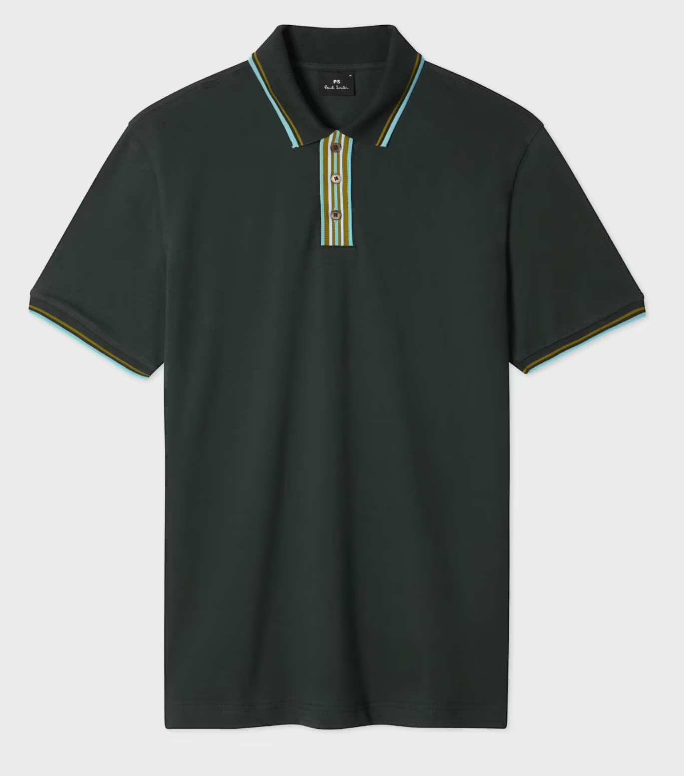 Dark Green Paul Smith Tipping Polo Short Sleeve