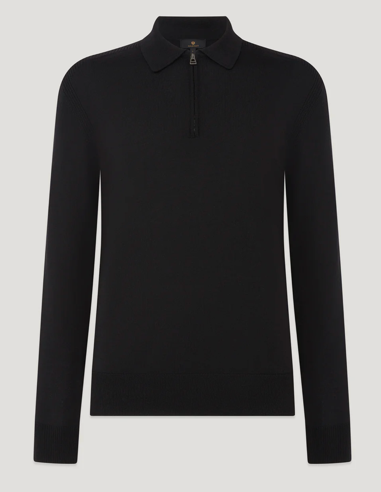 Black Belstaff Kyle Knitted Polo Shirt