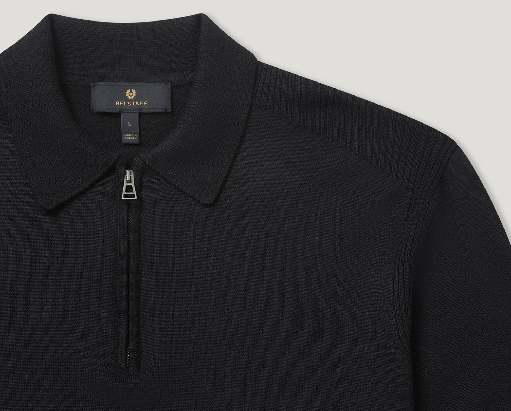 Black Belstaff Kyle Knitted Polo Shirt