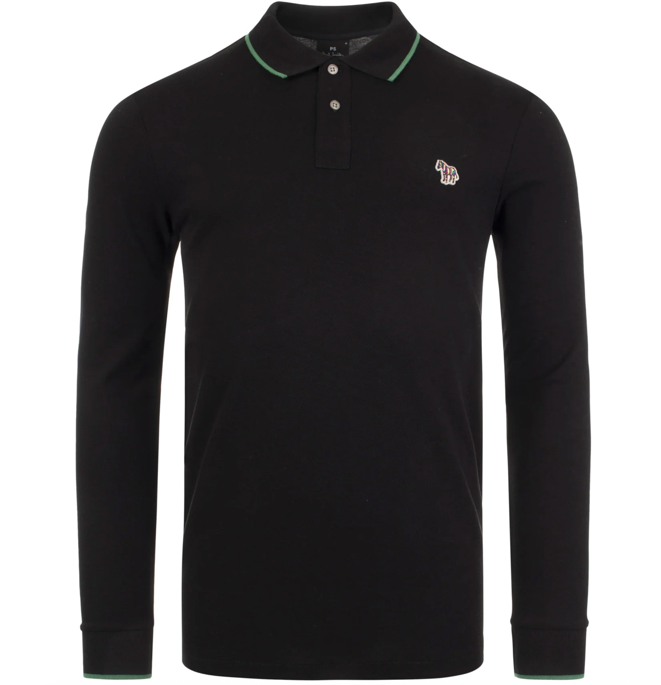 Black Paul Smith Tipping Polo Long Sleeve