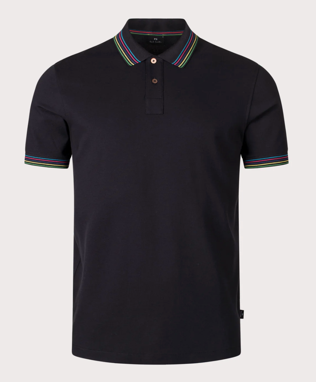 Black Paul Smith Collar Tipping Polo