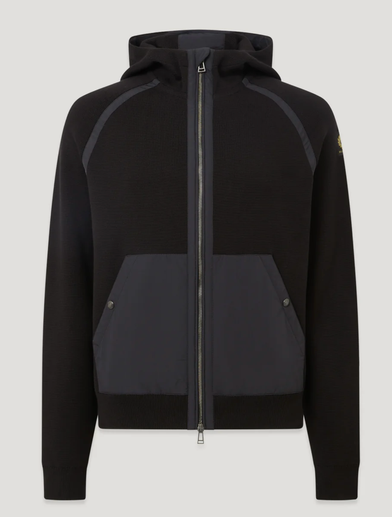 Black Belstaff "View" Mixed Media Hoodie