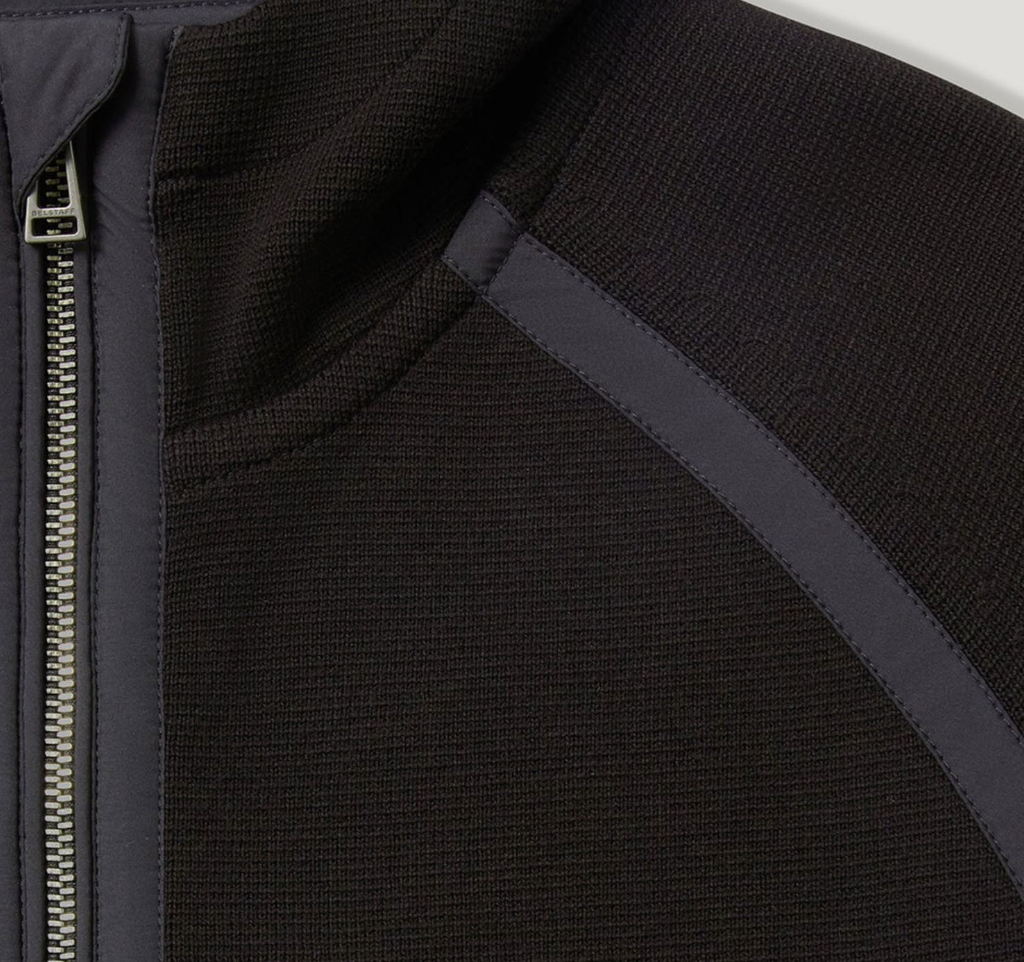 Black Belstaff "View" Mixed Media Hoodie