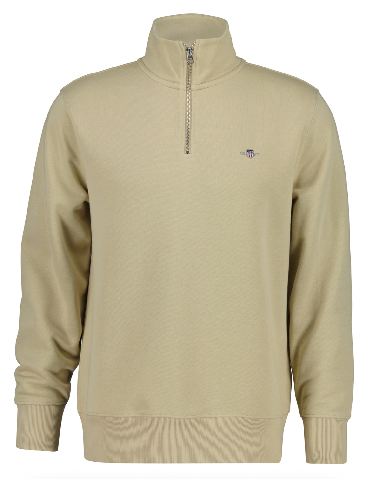 Oat Beige Gant Quarter Zip Sweatshirt