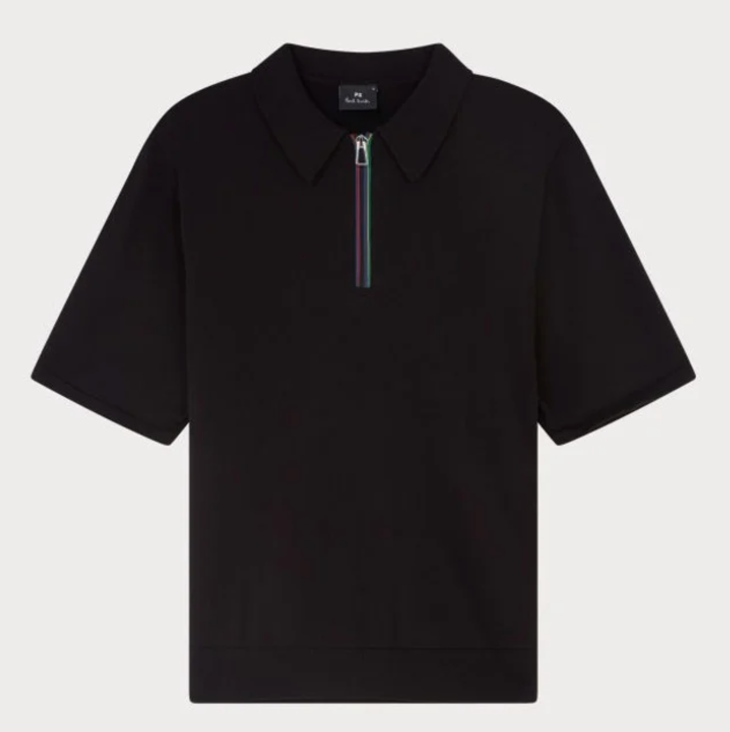 Black PS Paul Smith Knitted Zip Polo Shirt