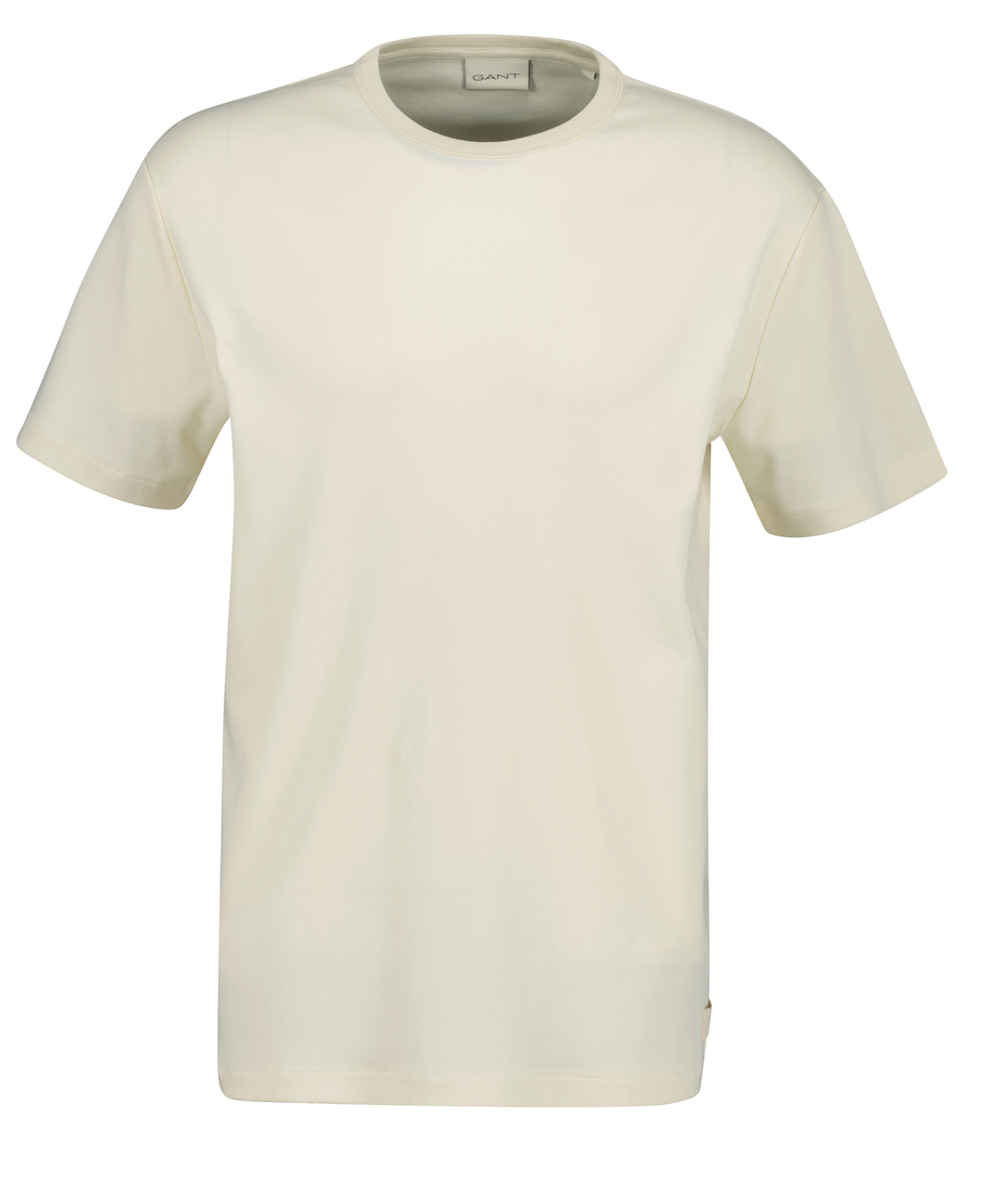 Cream Gant Interlock Crew Neck T-Shirt