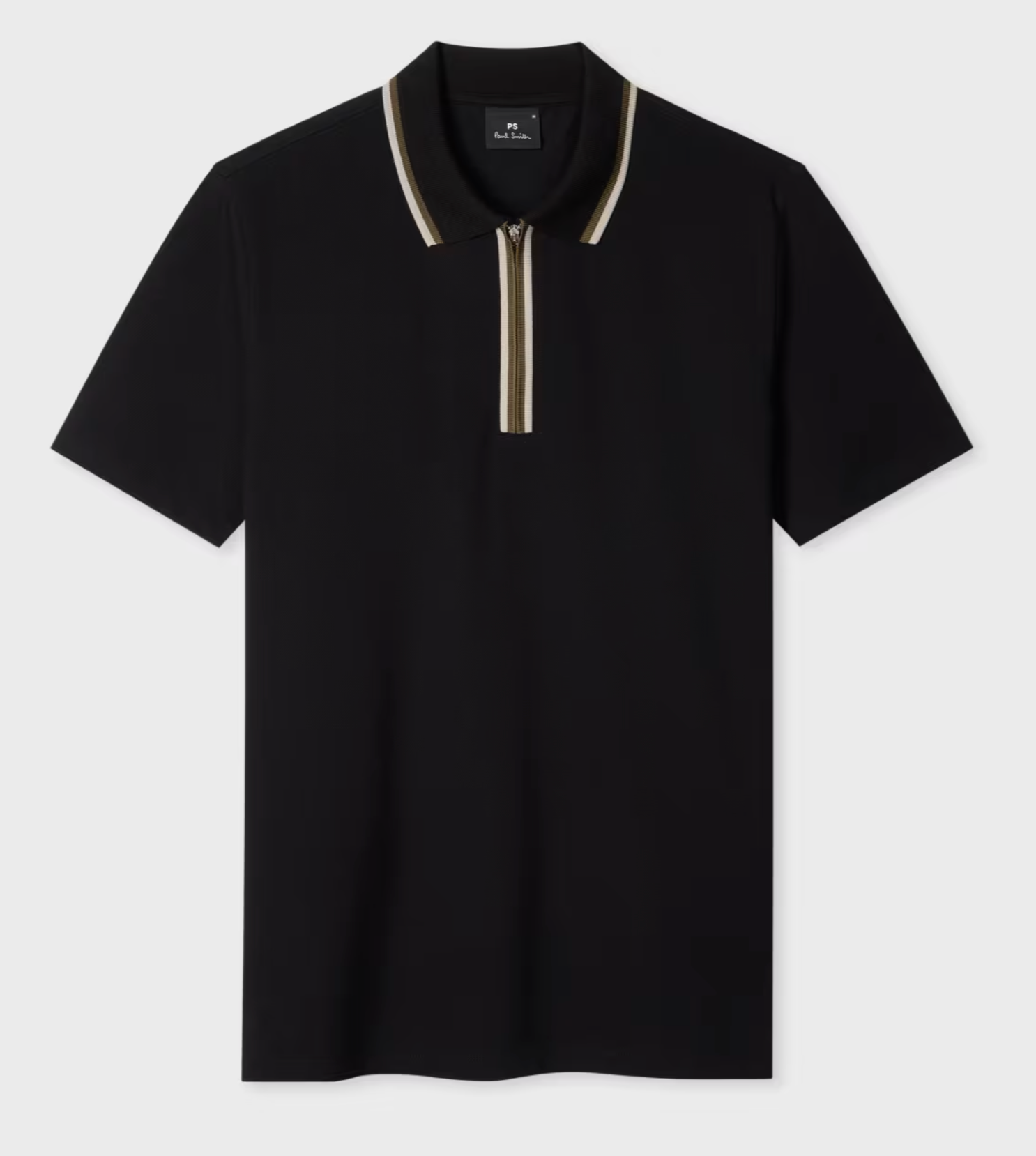 Black PS Paul Smith Zip Polo Shirt