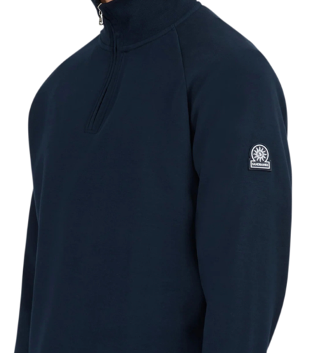 Navy Sandbanks Interlock 1/4 Zip sweatshirt