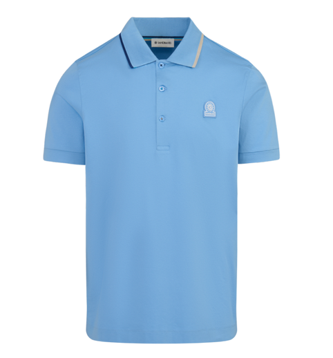 Dusty Blue Sandbanks Tri Tip Polo Shirt