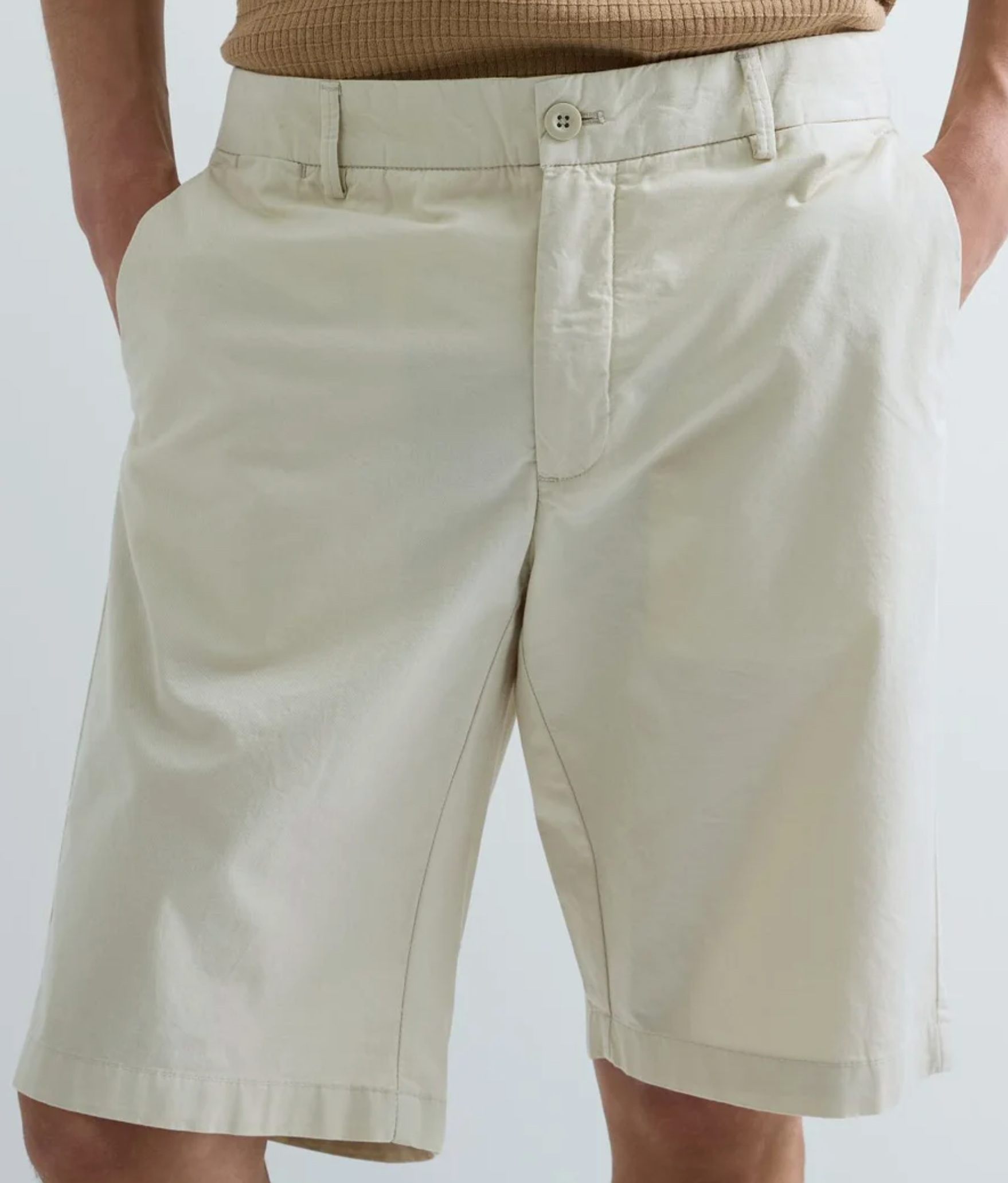 Beige Replay Chino Tailored Shorts