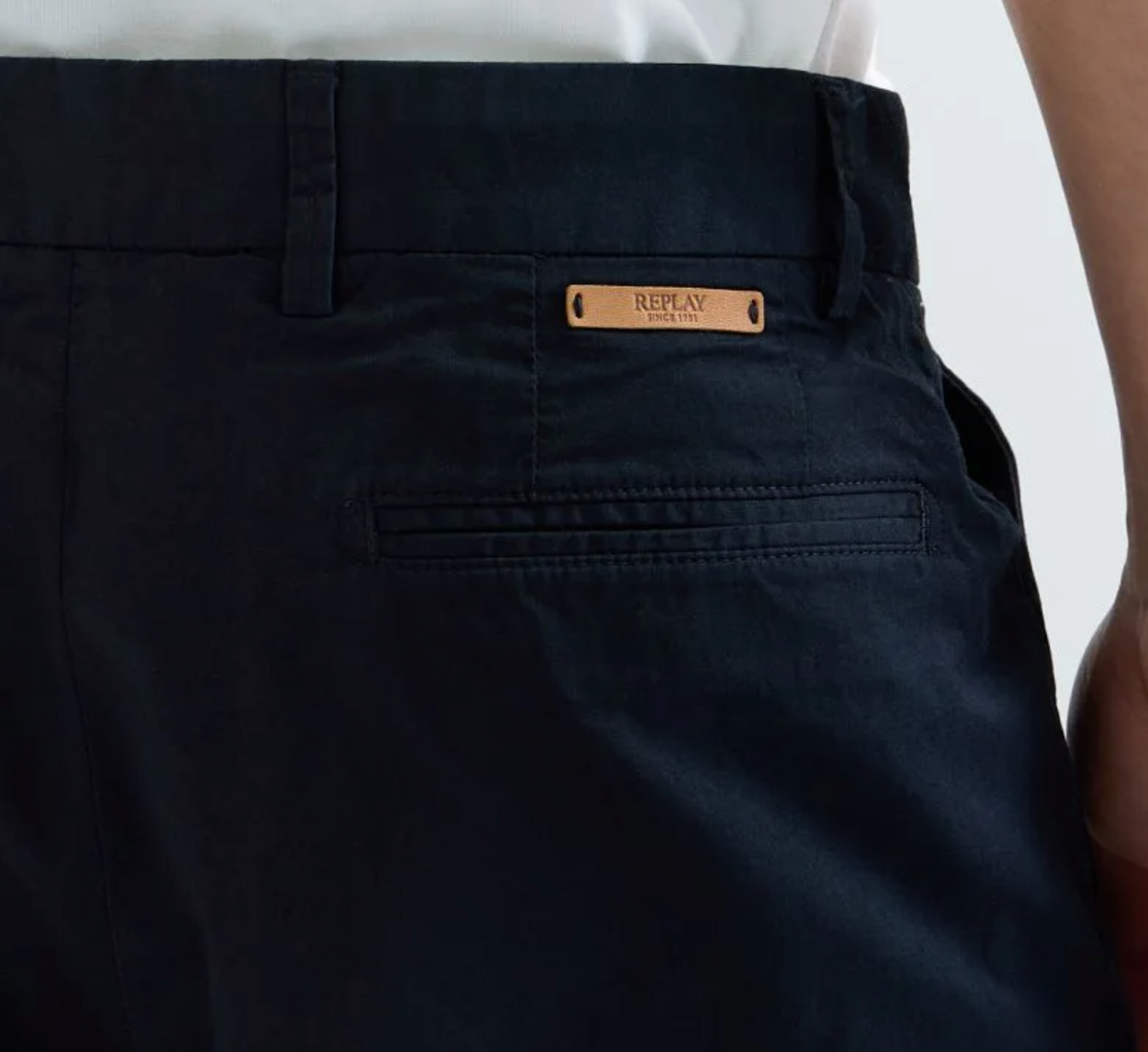 Navy Replay Chino Tailored Shorts