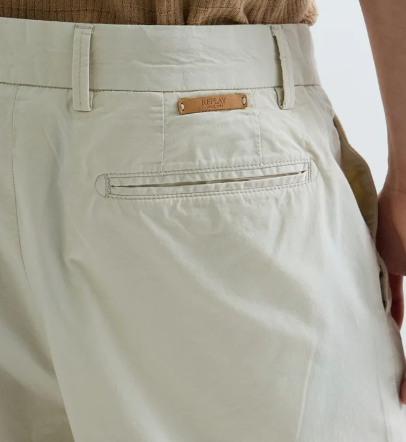 Beige Replay Chino Tailored Shorts
