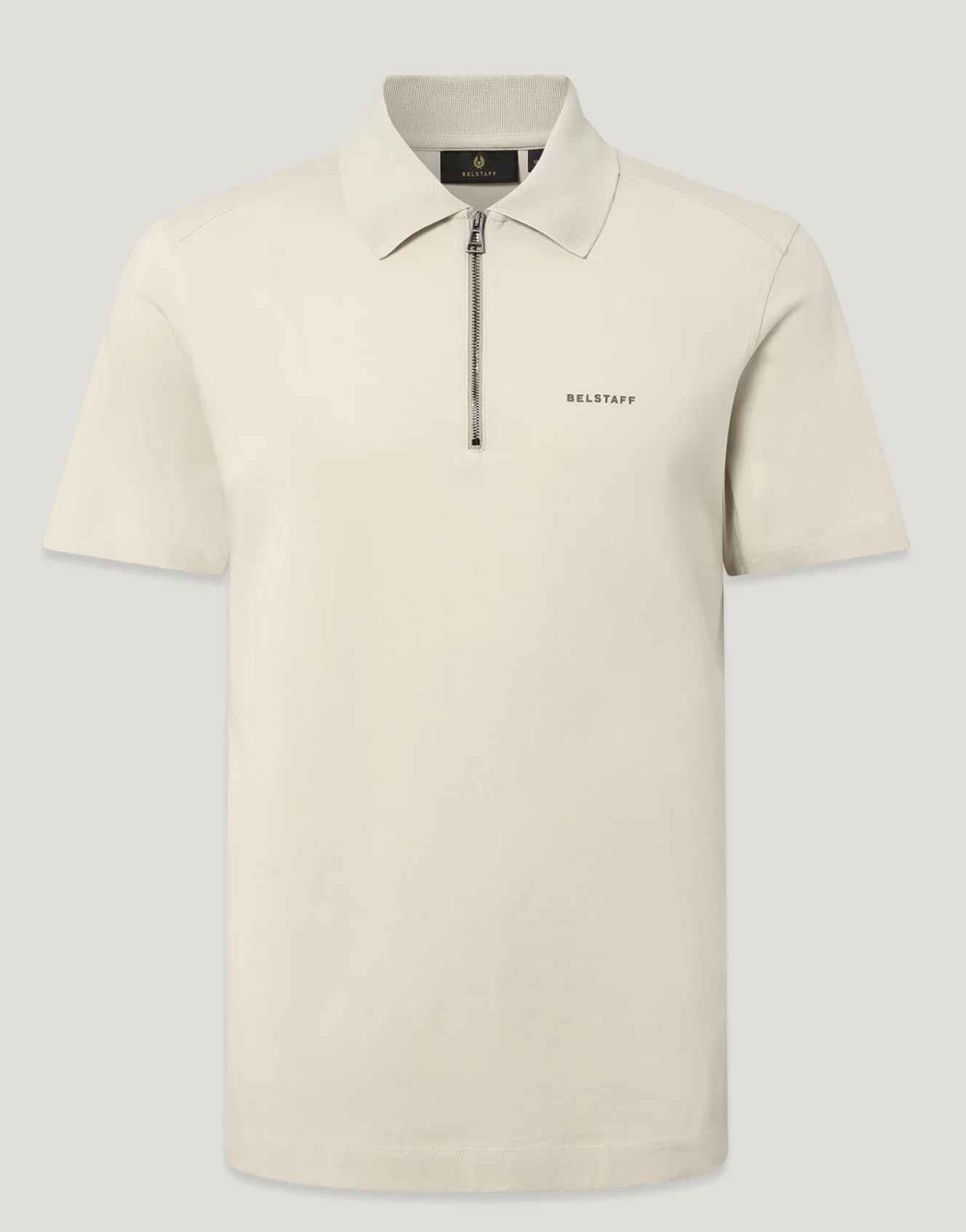 Pale Stone Belstaff "Alloy" Zip Polo Shirt