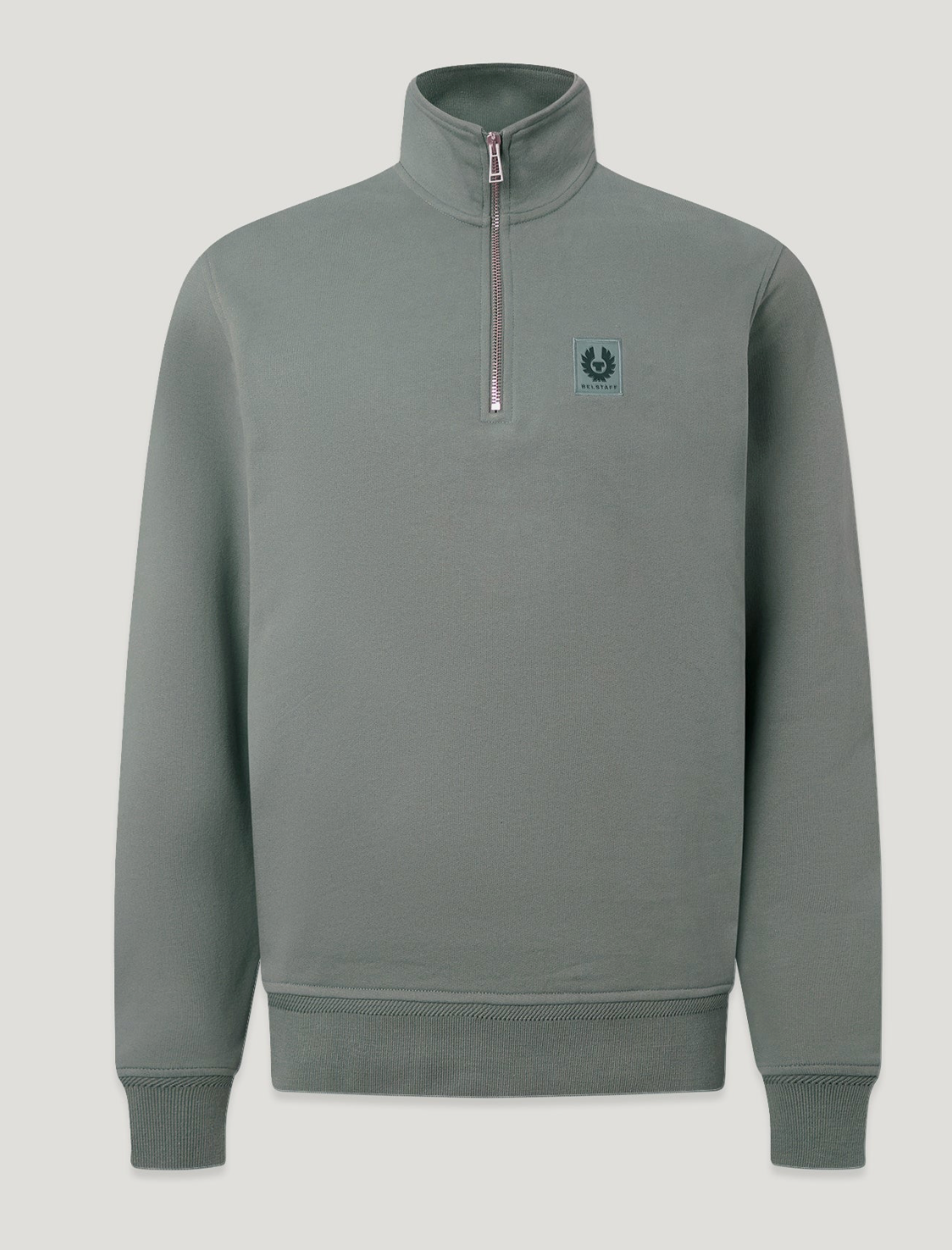 Atlantic Grey Belstaff Quarter Zip Sweatshirt
