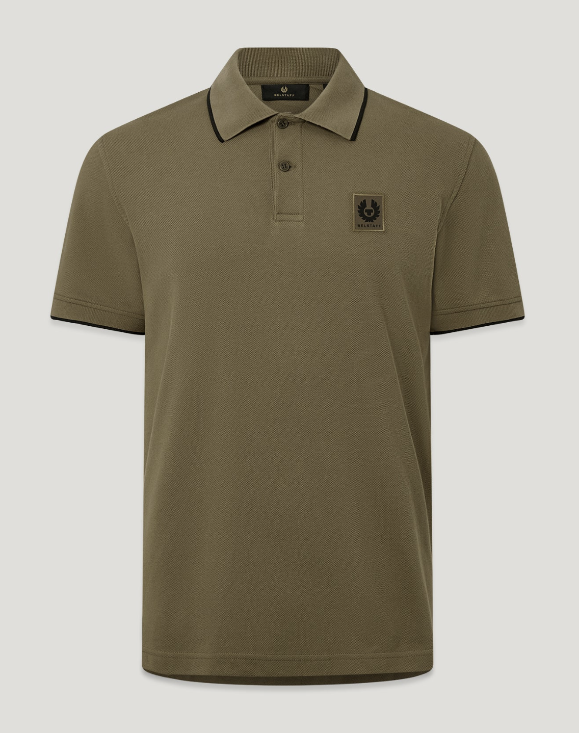 Khaki Green Belstaff Tipped Polo Shirt