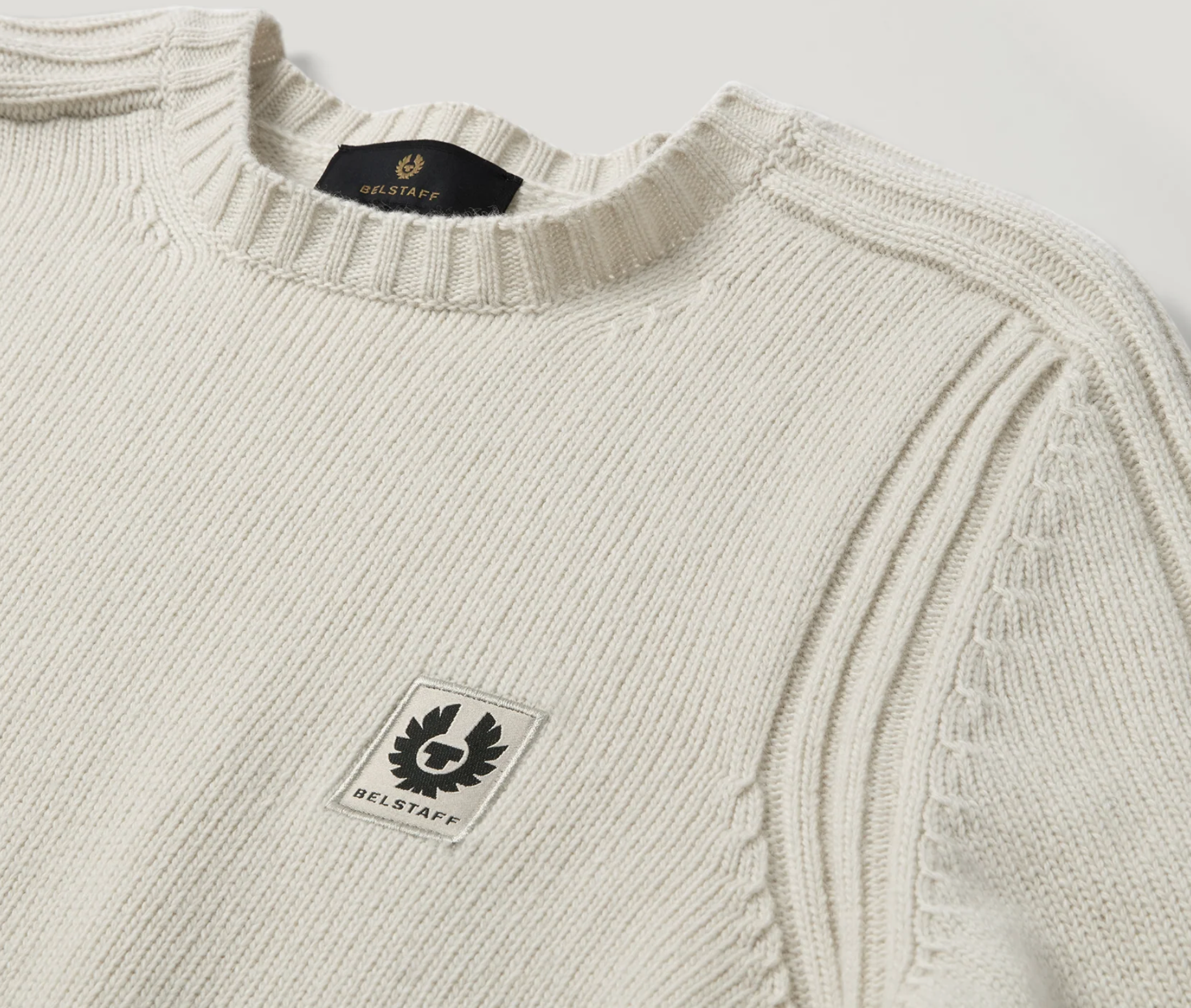 Pale Stone Belstaff "WATCH" Crew Neck Jumper