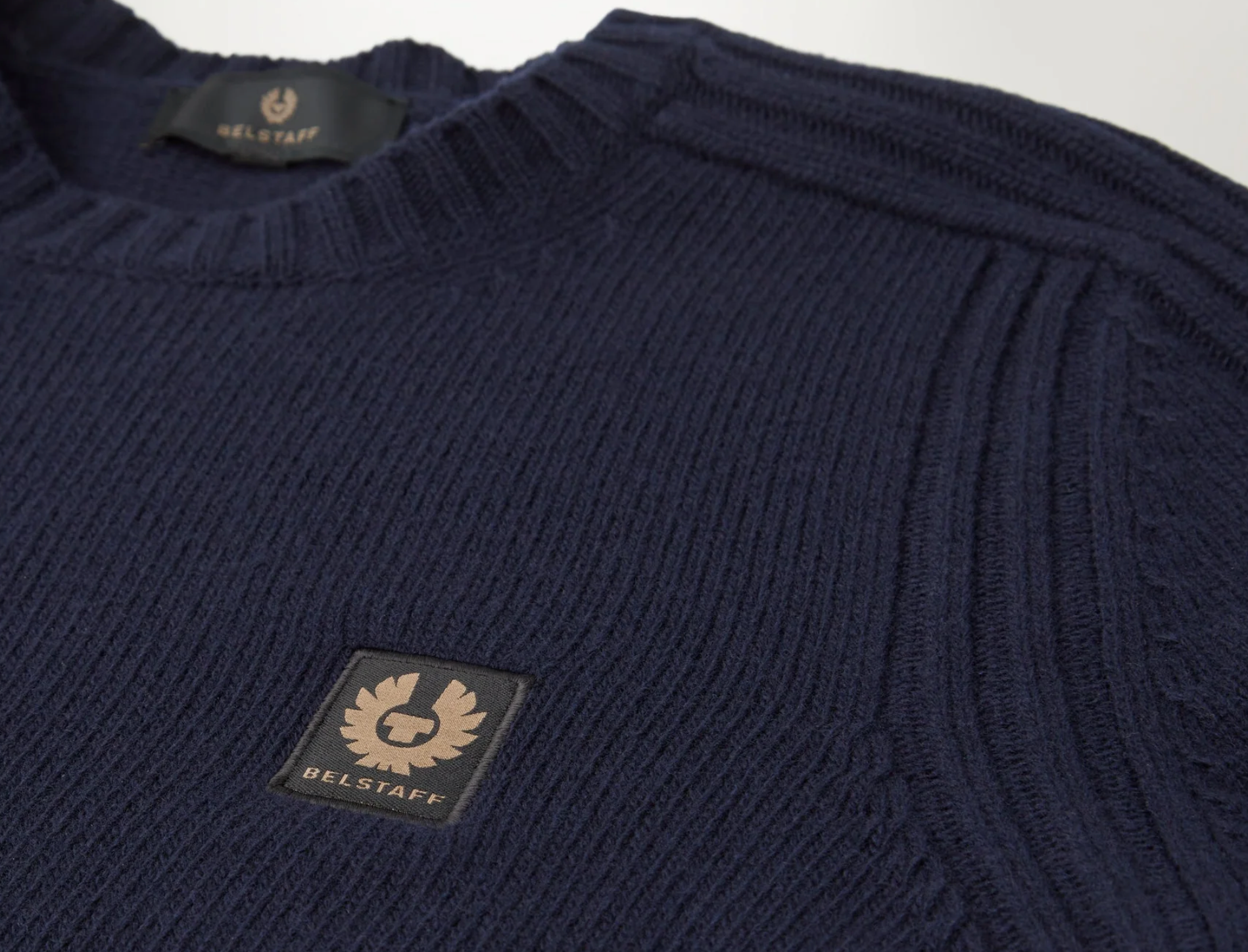 Navy Belstaff "WATCH" Crew Neck Jumper