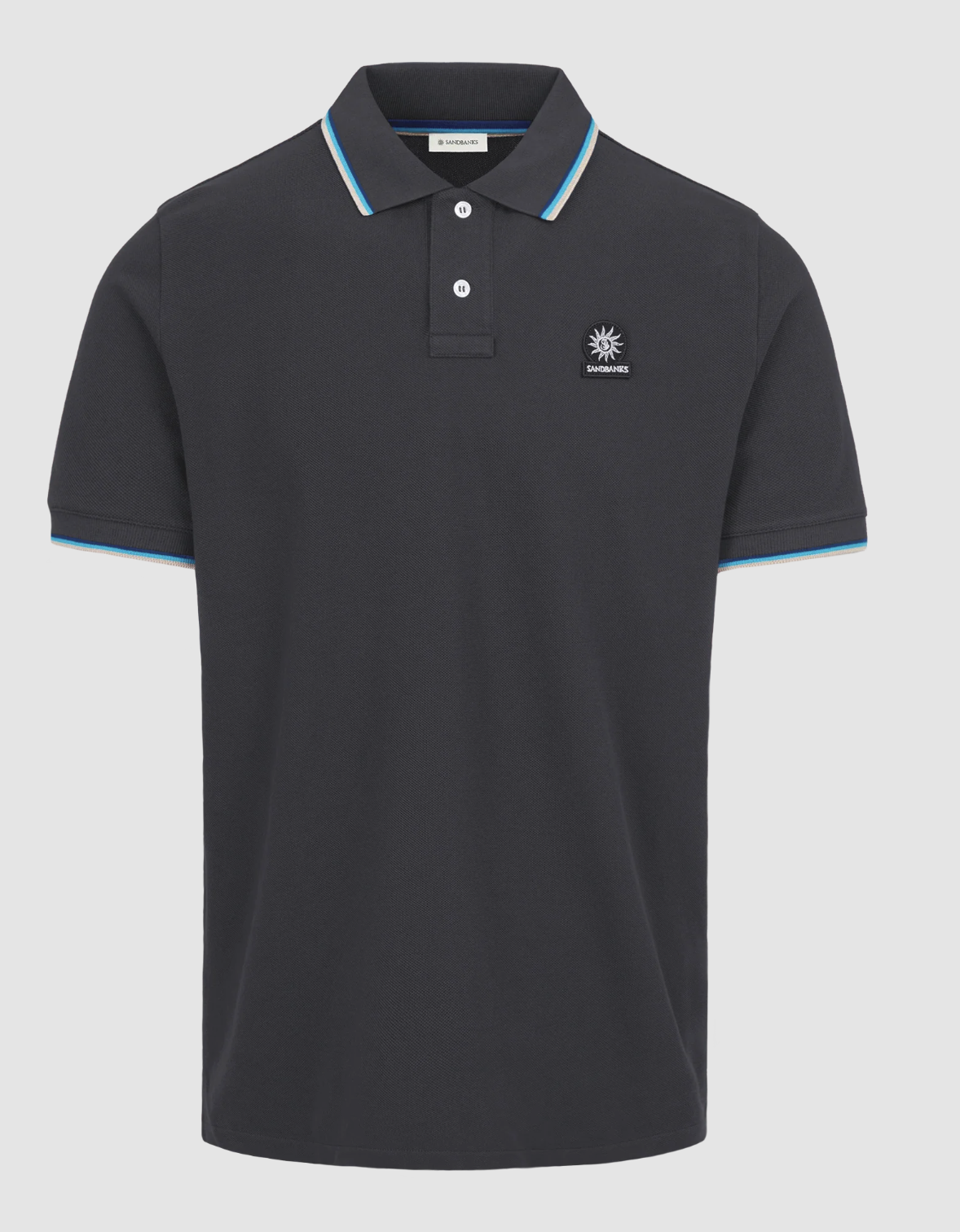 Anthracite Sandbanks Tipped Pique Polo Shirt