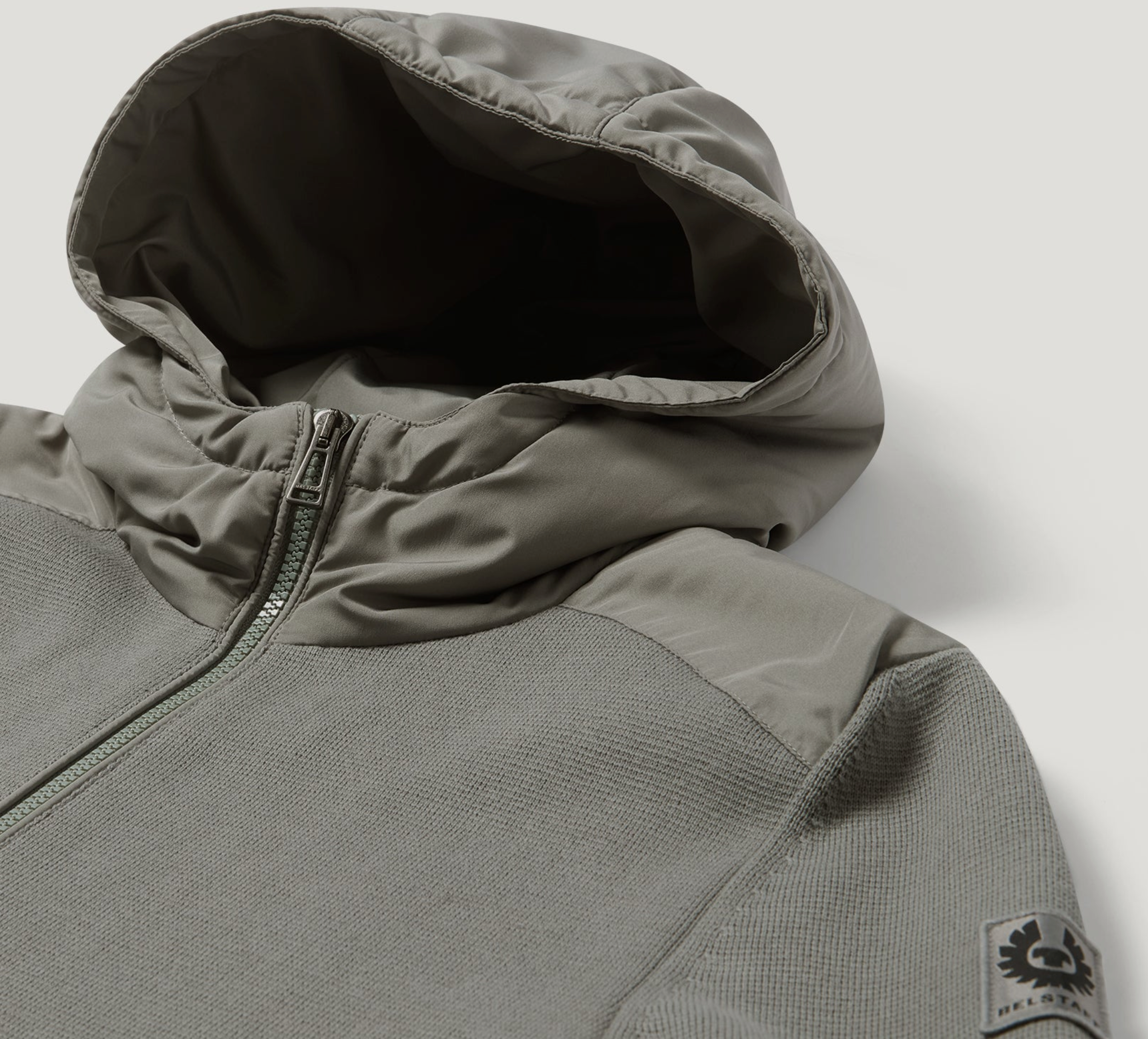 Atlantic Grey Belstaff "CONSOLE" Mixed Media Jacket