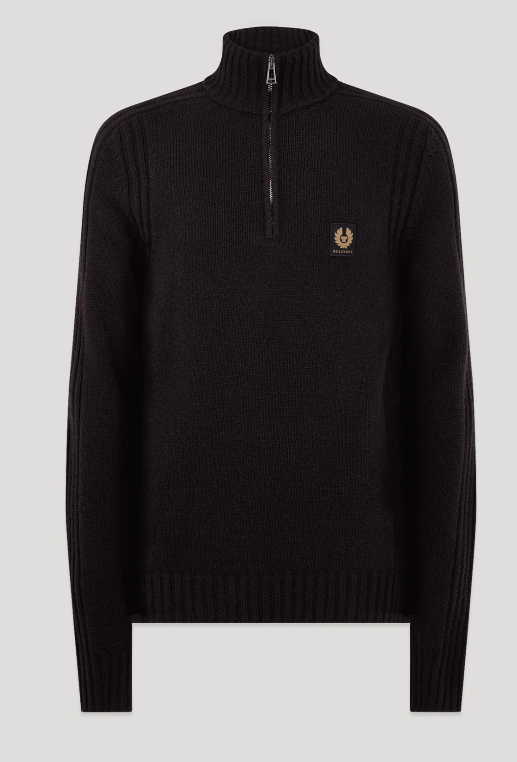 Black Belstaff "Watch" Quarter Zip Knit