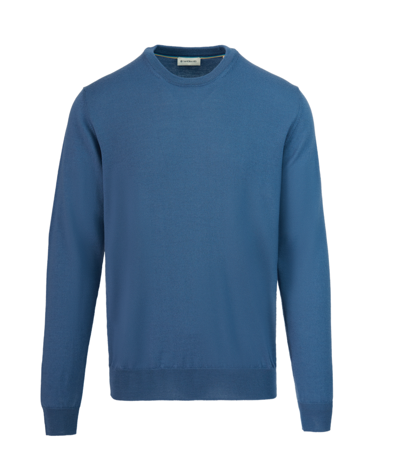 Teal Sandbanks Fine Knit Merino Wool Jumper
