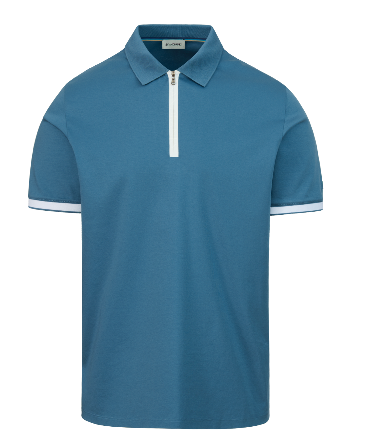 Teal Silicone Zip Polo Shirt