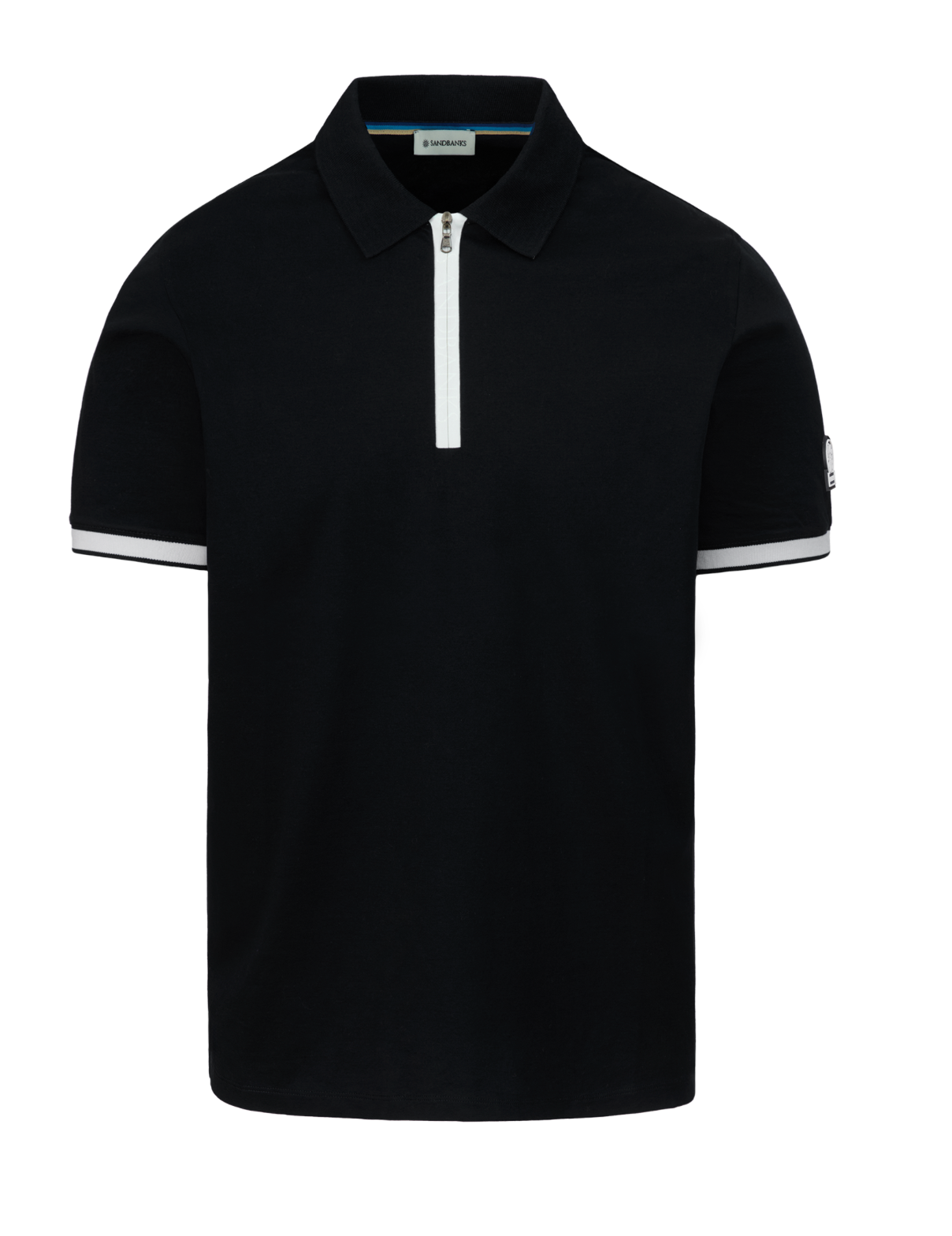 Black Silicone Zip Polo Shirt