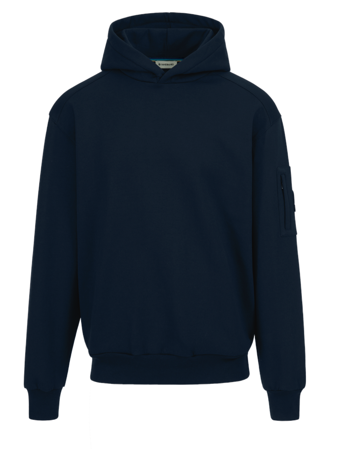 Navy Sandbanks Zip Pocket Interlock Hoodie