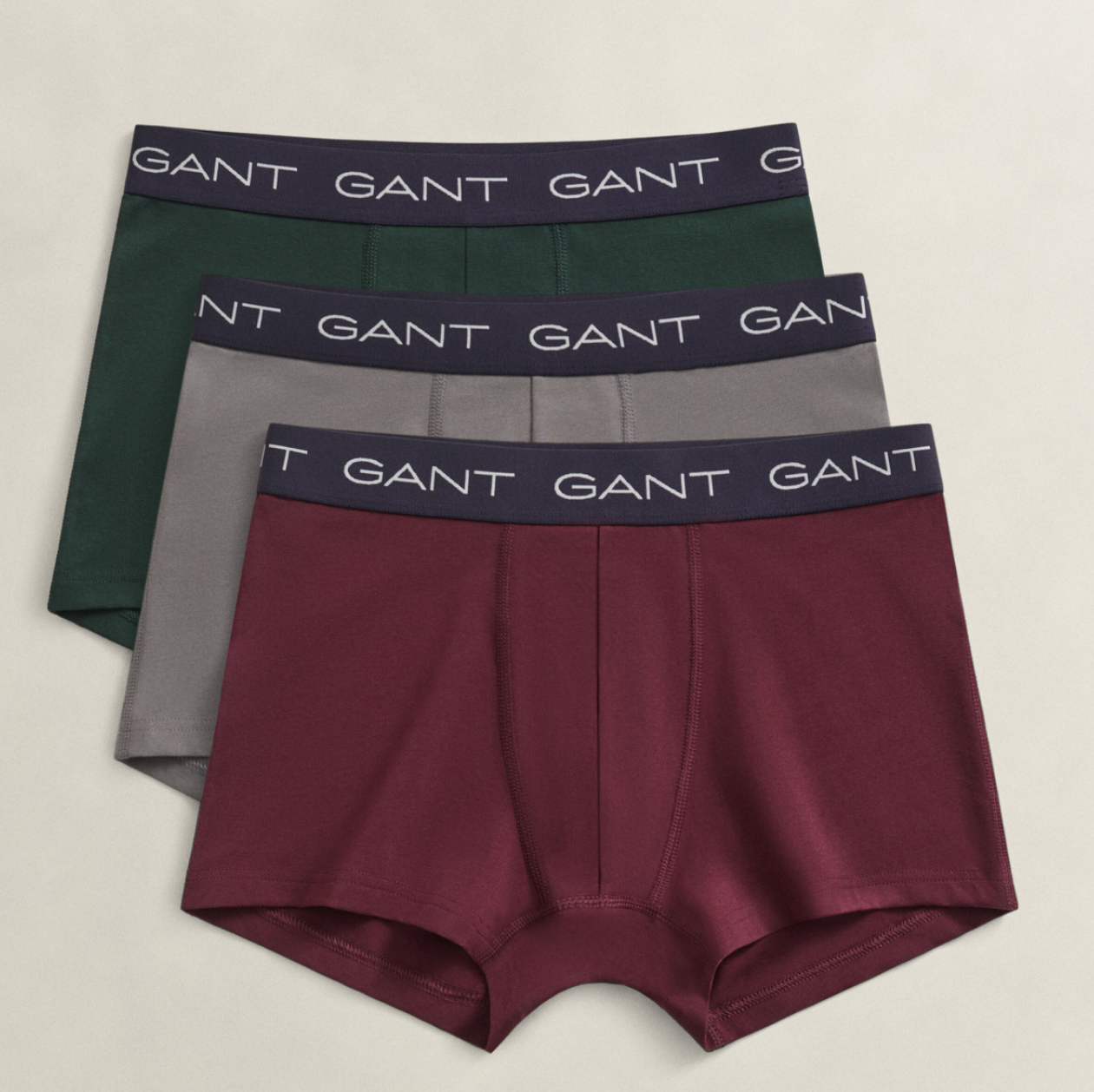 Mid Grey Gant Underwear 3-Pack Trunk