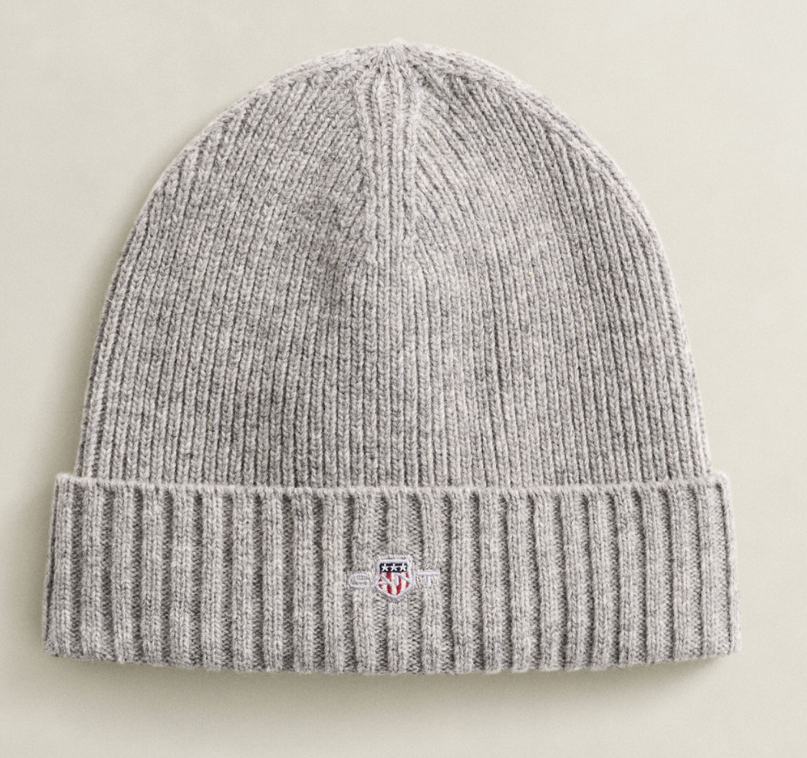 Grey Gant Cotton Blend Beanie Hat
