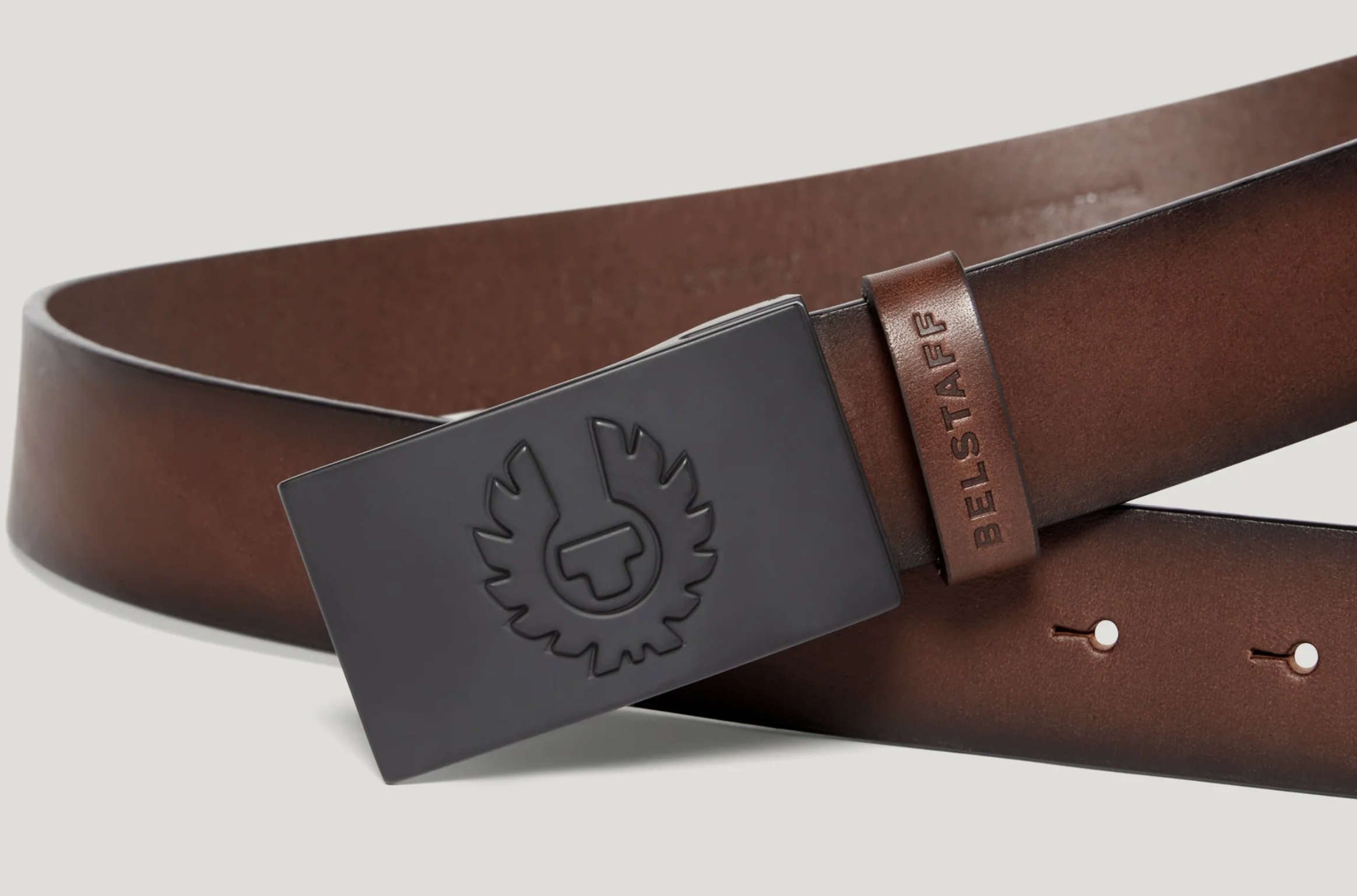 Aged Brown Belstaff "Phoenix Buckle" Belt