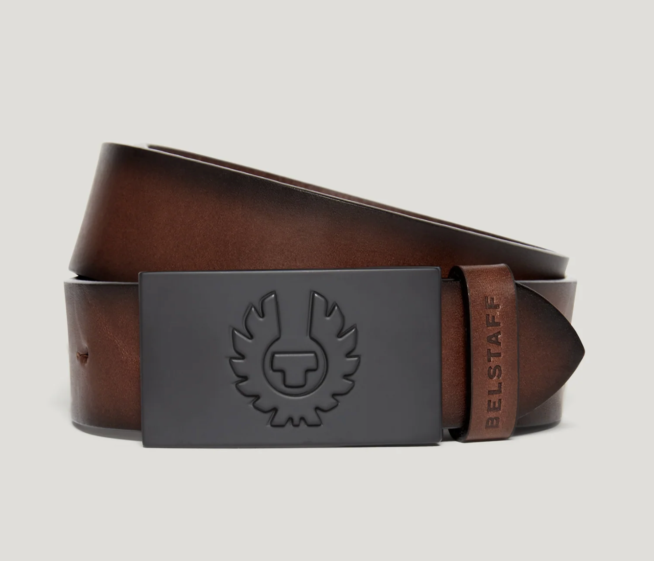 Aged Brown Belstaff "Phoenix Buckle" Belt