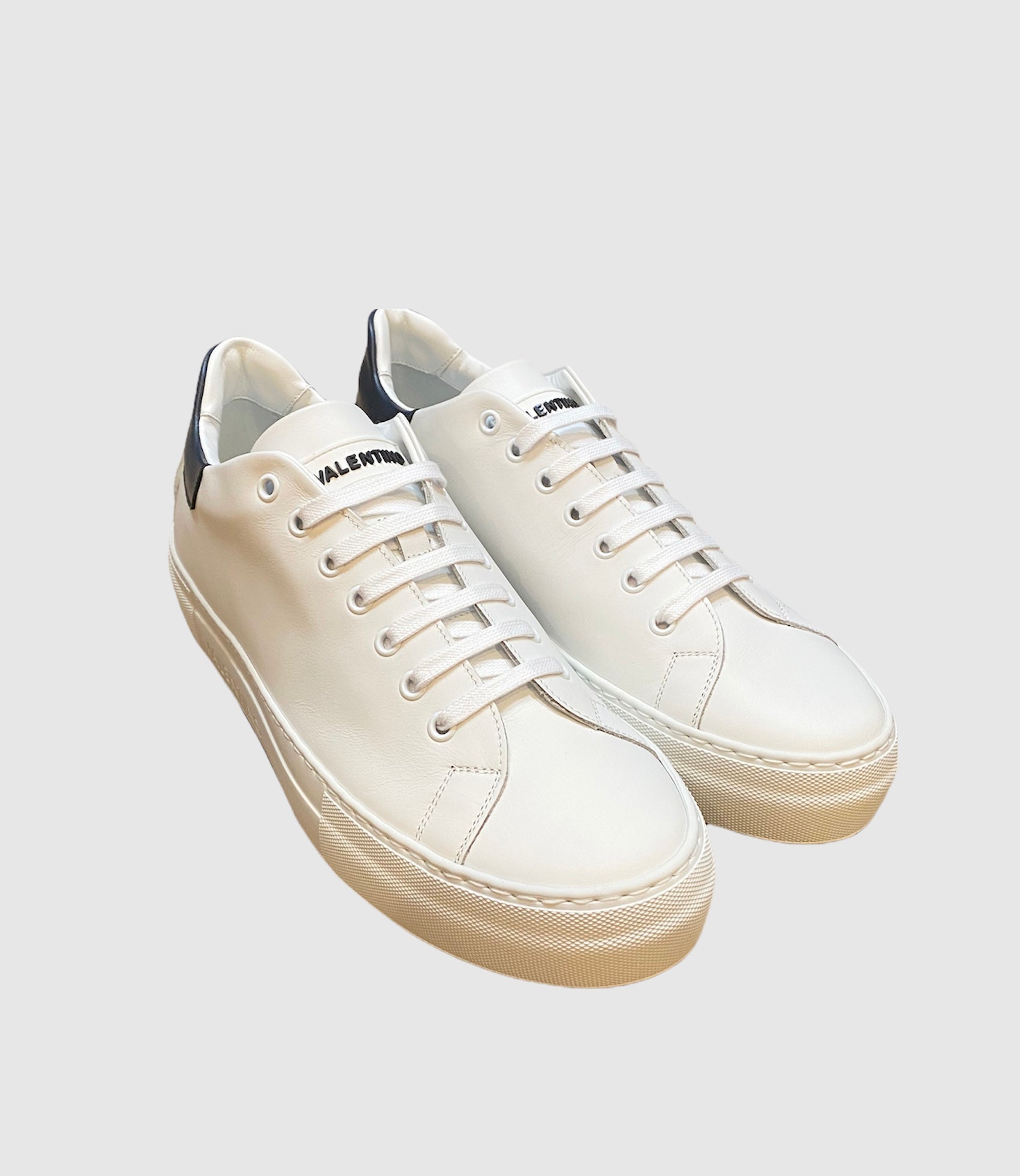 Valentino Lace Up Sneakers White/Blue