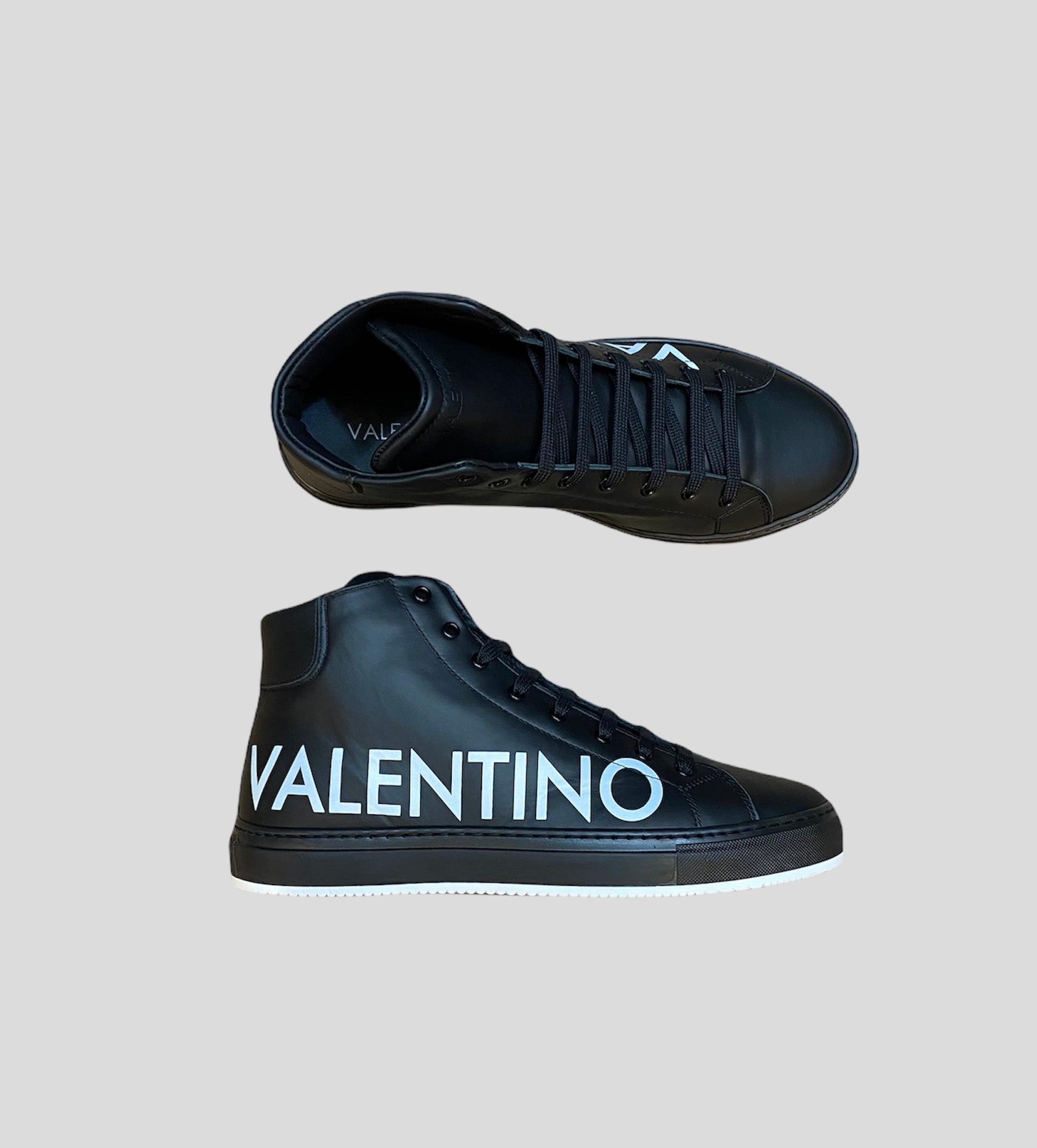 Valentino Lace Up High Top Sneakers Black