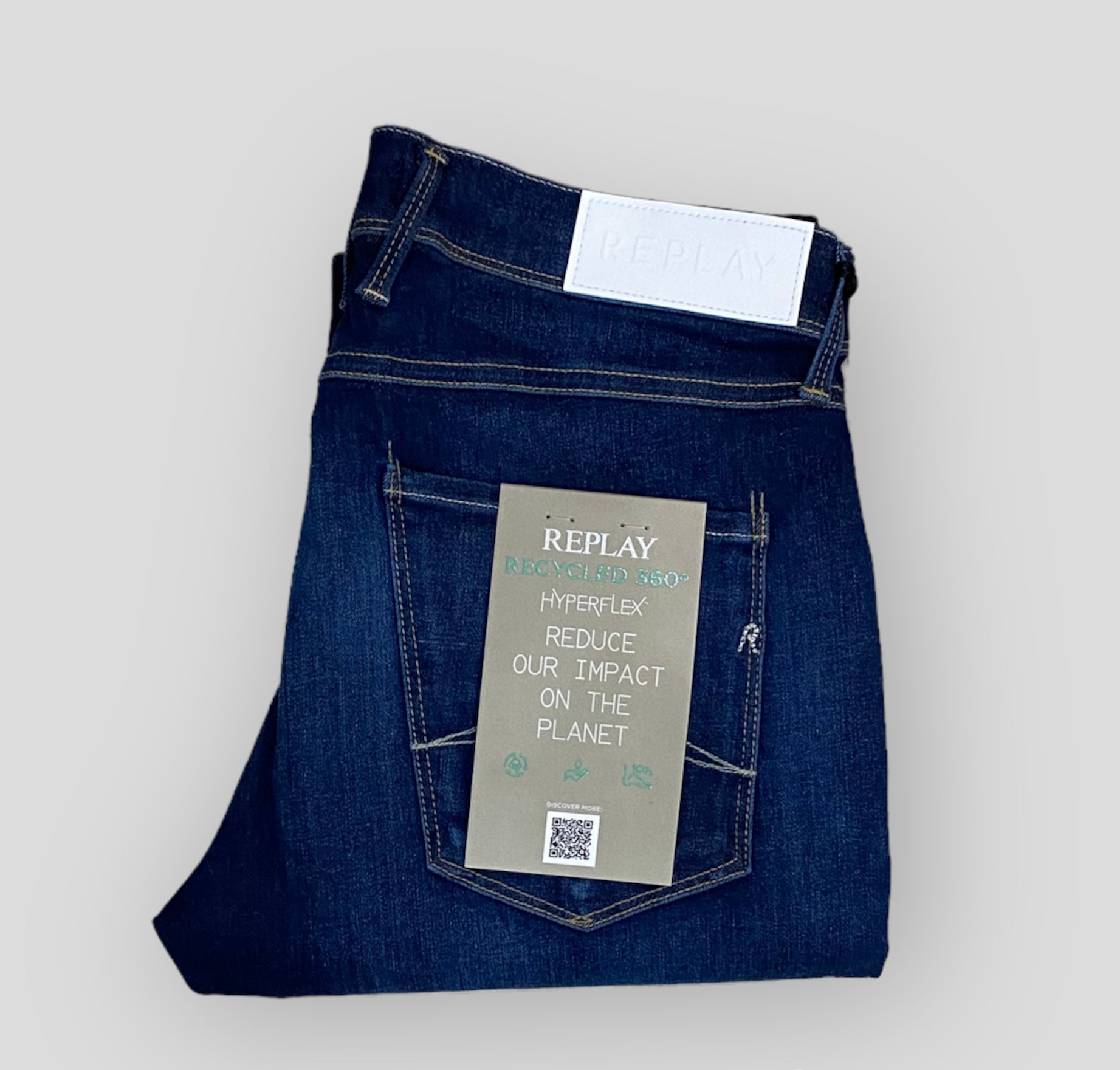 Replay " Recycled 360" Hyperflex Jeans Mid Blue