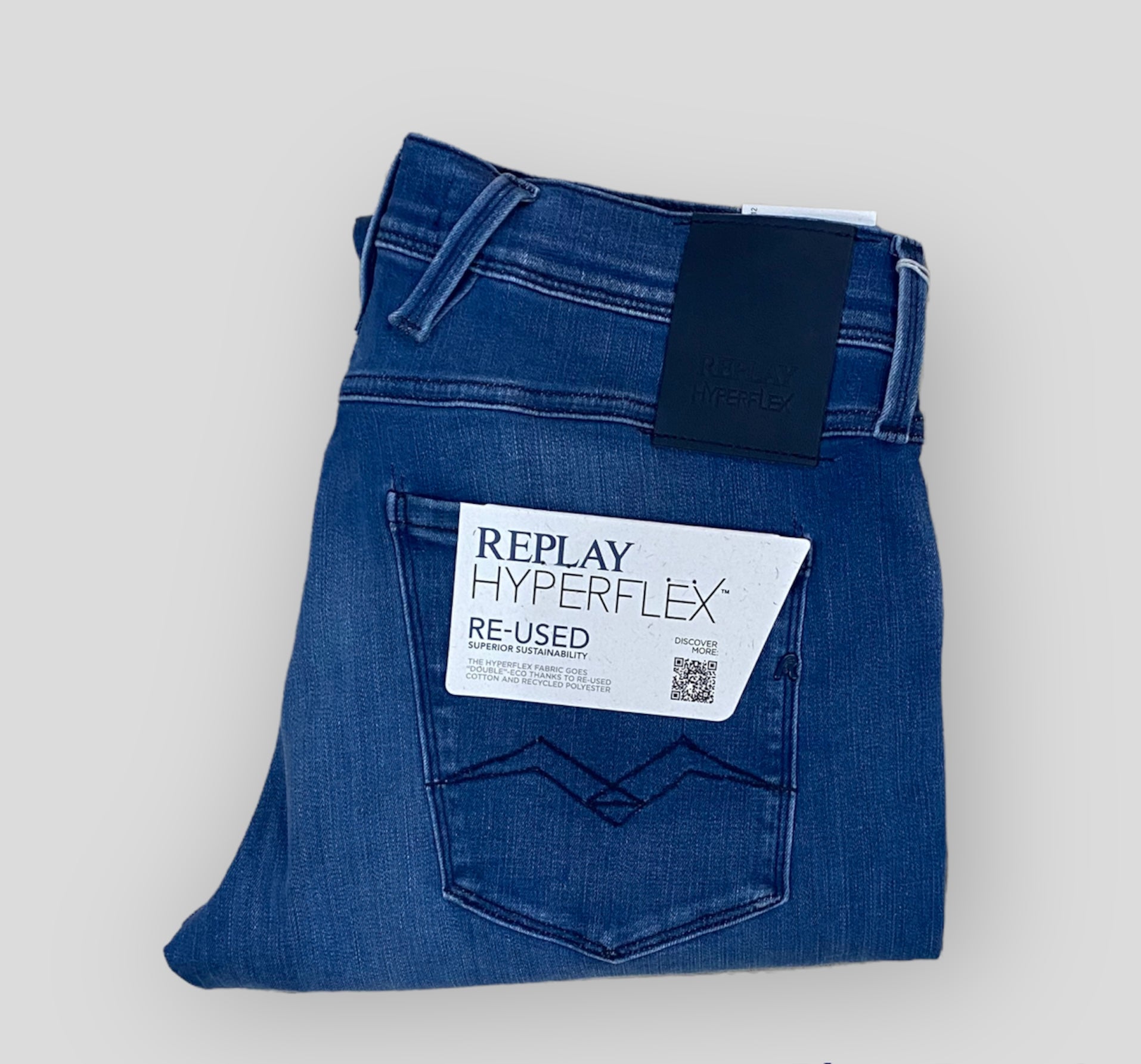 Replay "HYPERFLEX" Anbass Re-used Forever Blue Jeans Light Wash