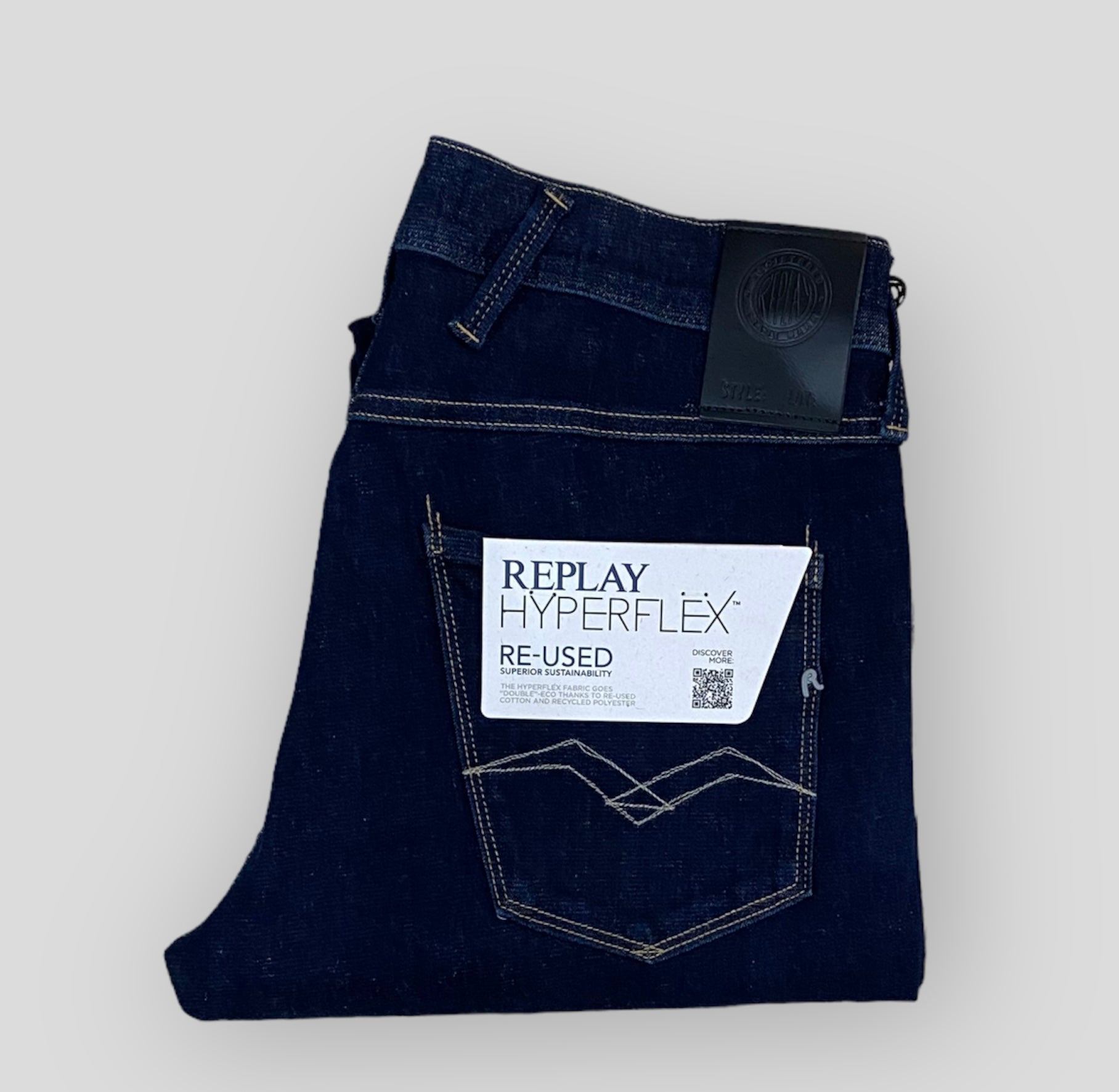 Replay "HYPERFLEX" Anbass Re-Used Edition Slim Stretch Jeans Raw Wash