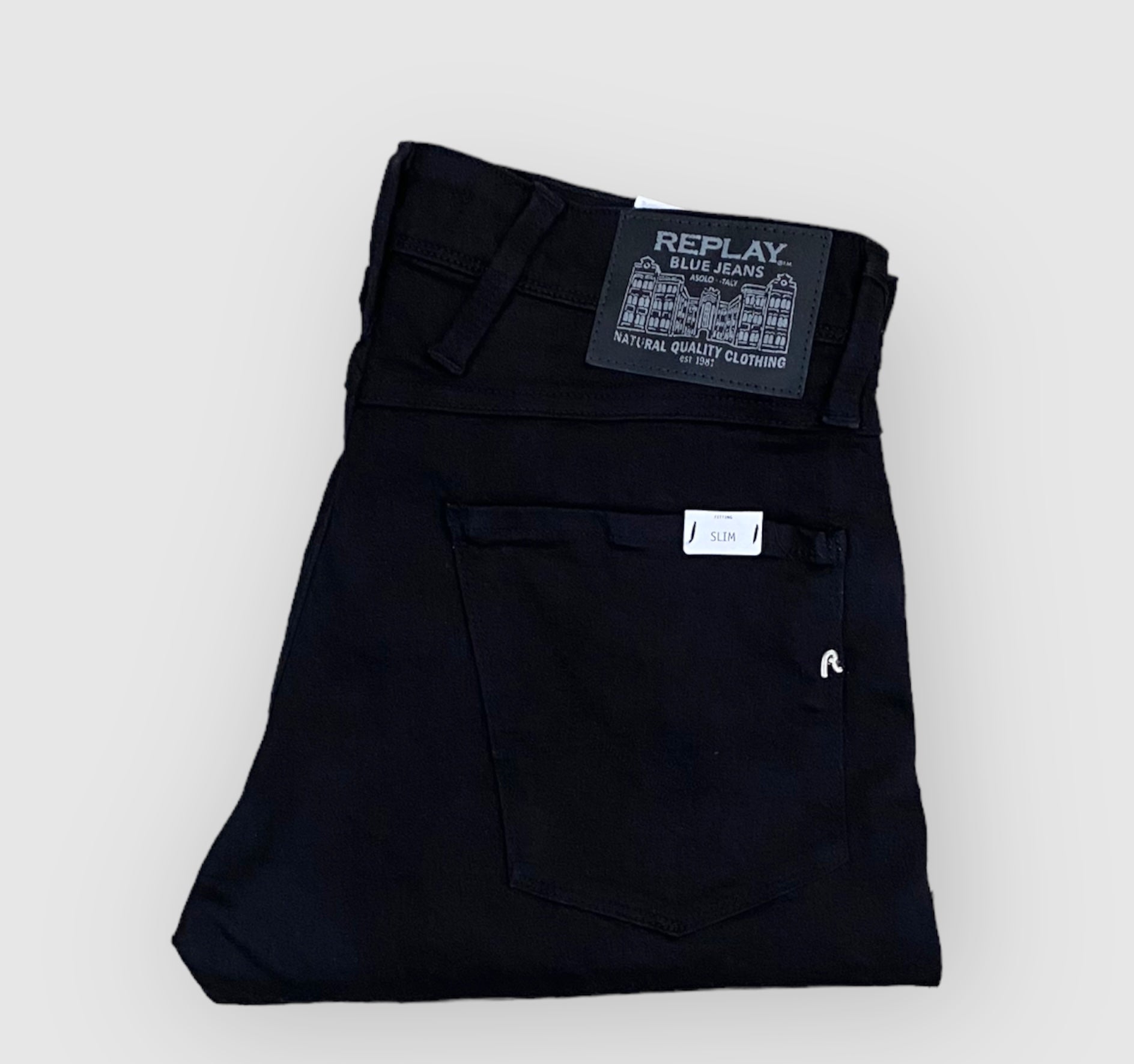 Replay "Power Stretch" Anbass Slim Fit Jeans Black