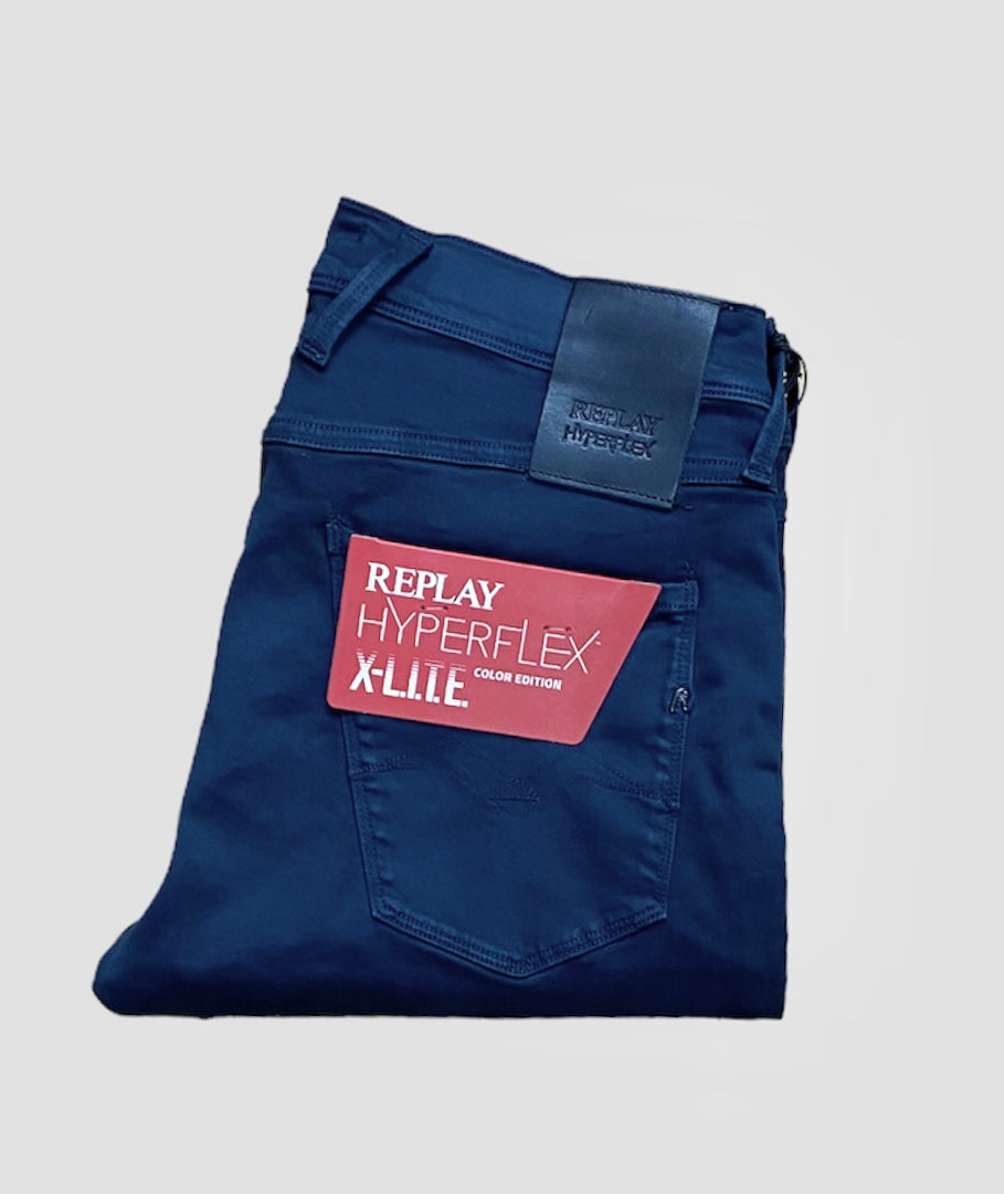 Replay " Hyperflex X-Lite Anbass" Canvas Jeans Dark Navy