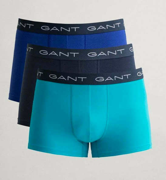 Gant Underwear 3-Pack Trunk Turquoise Lagoon
