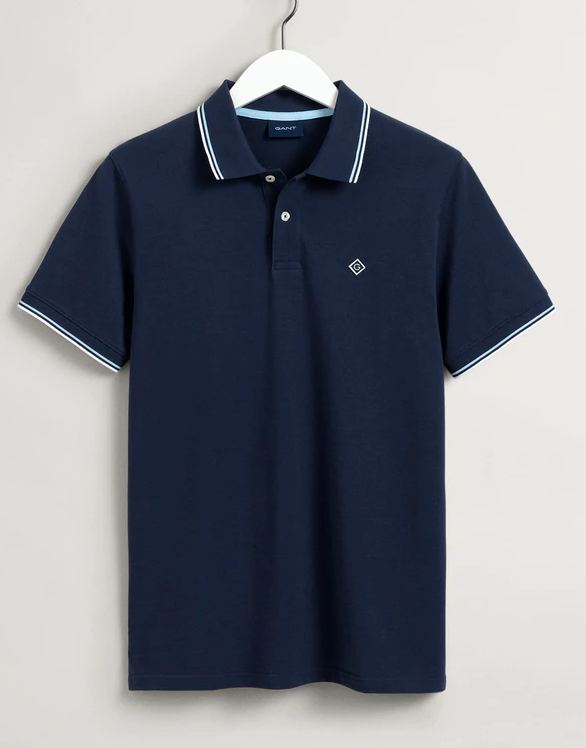 Gant Contrast Tipping Polo Shirt Navy