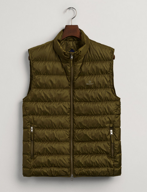 Gant Light Down Gilet Army Green Capital Collection