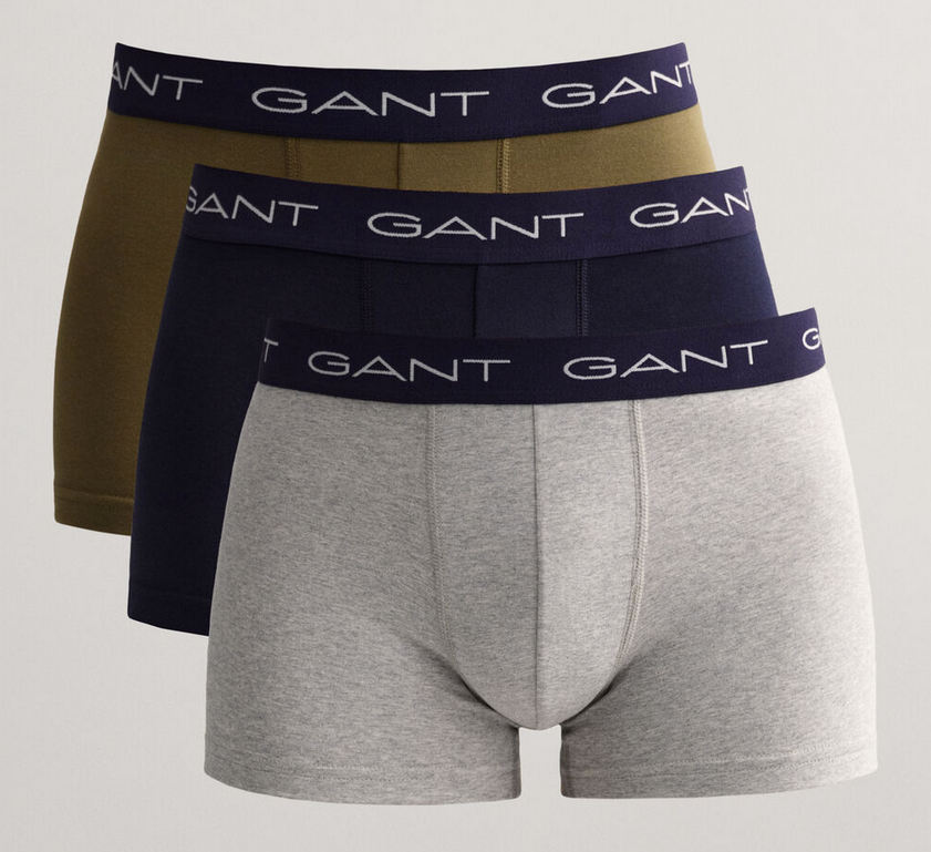 Gant Underwear 3-Pack Trunk Light Grey Melange
